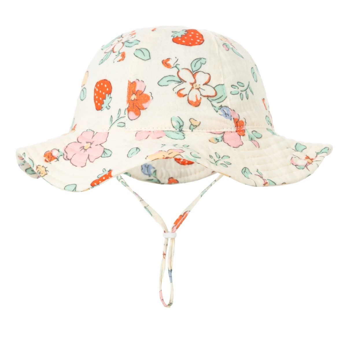 Infant Cotton Hat with Chin Strap 22