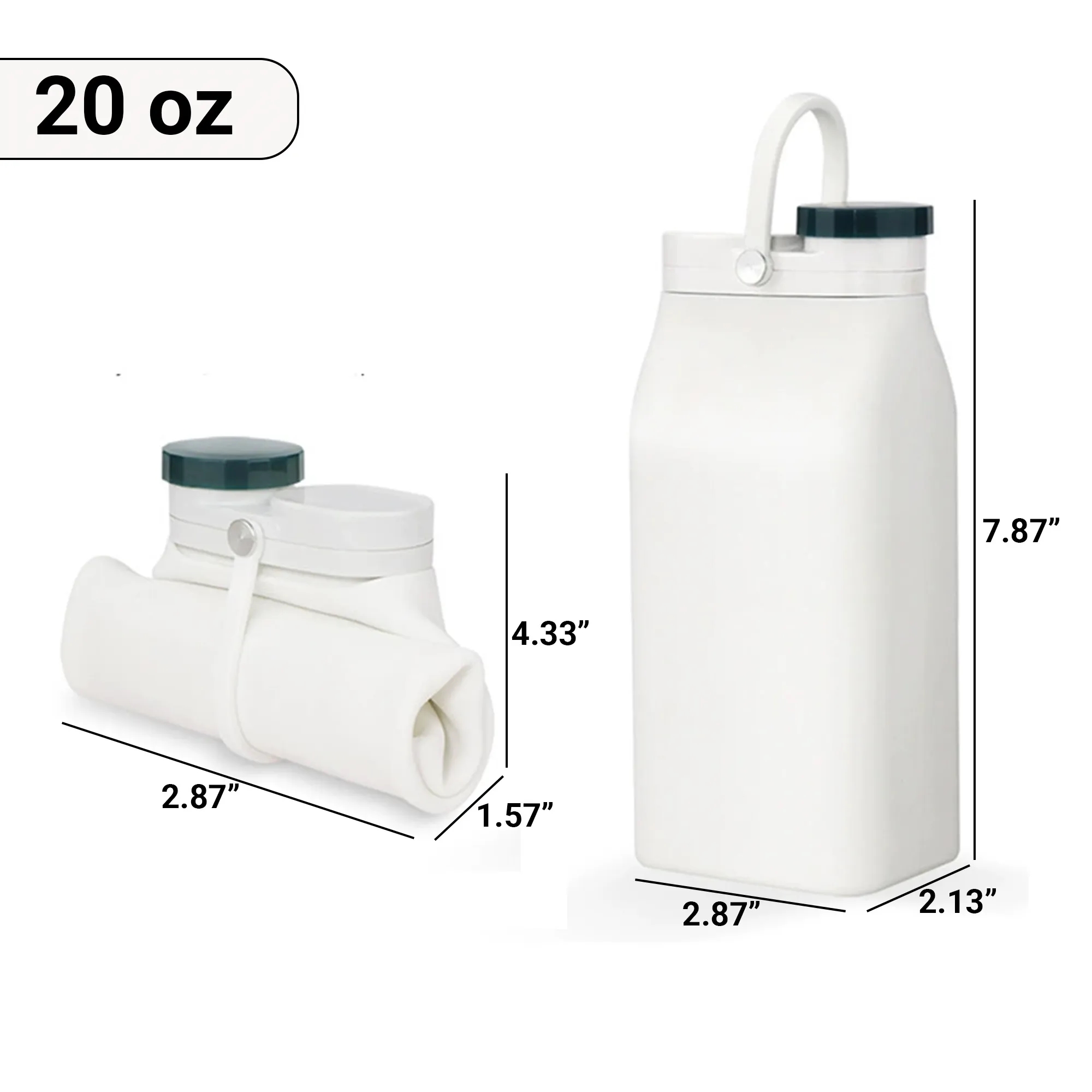 20oz Portable Silicone Folding Water Cup 14