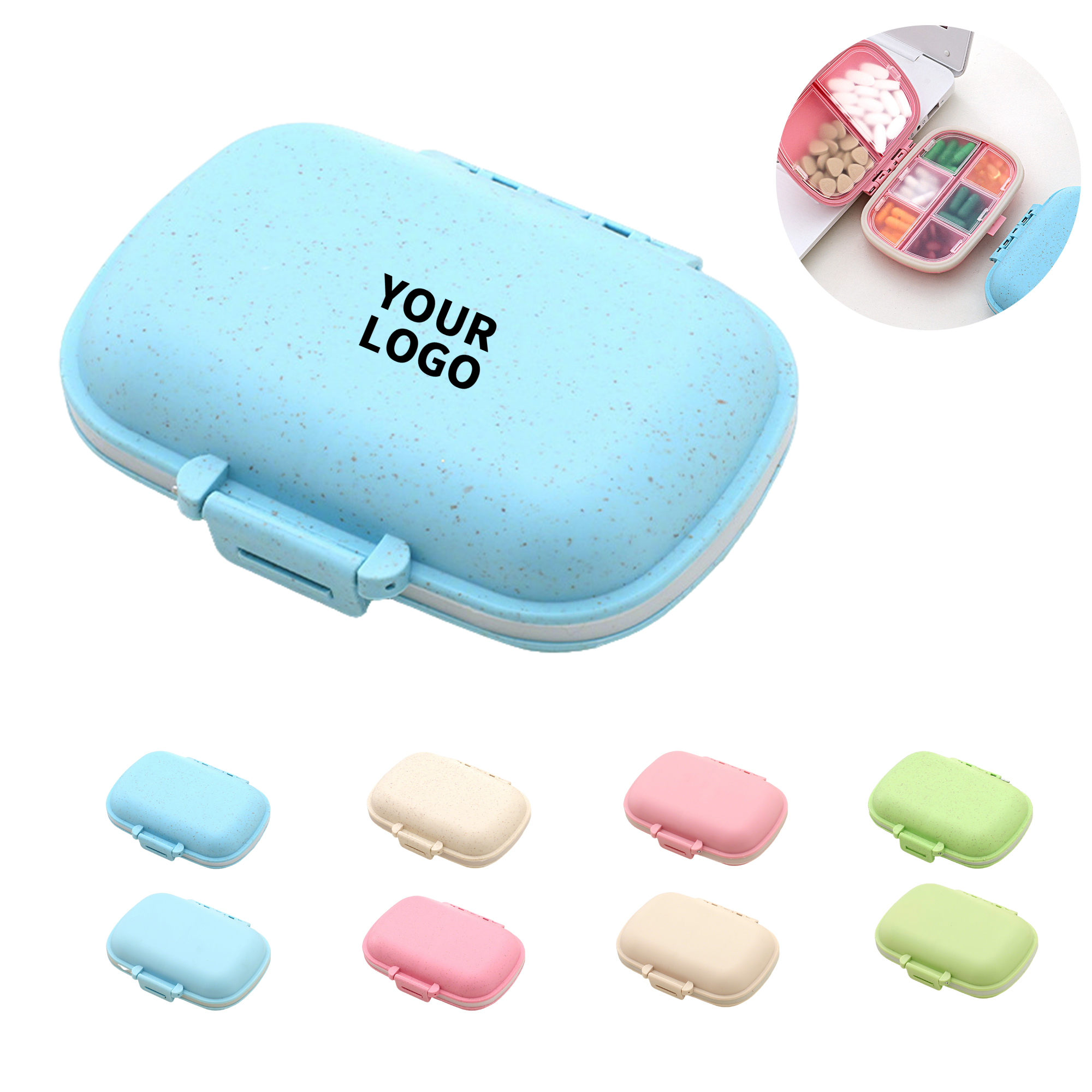 Food Grade Plastic Eight Compartment Pill Organizer 7