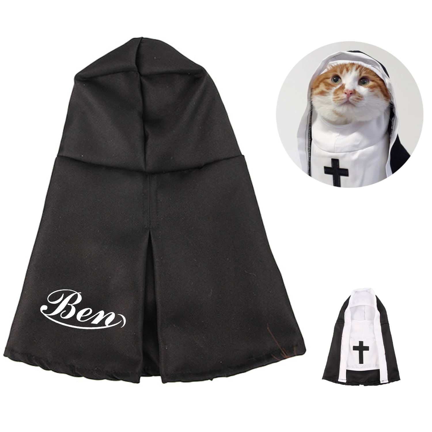 Funny Nun Costume for Pets – Cotton Halloween Outfit 4