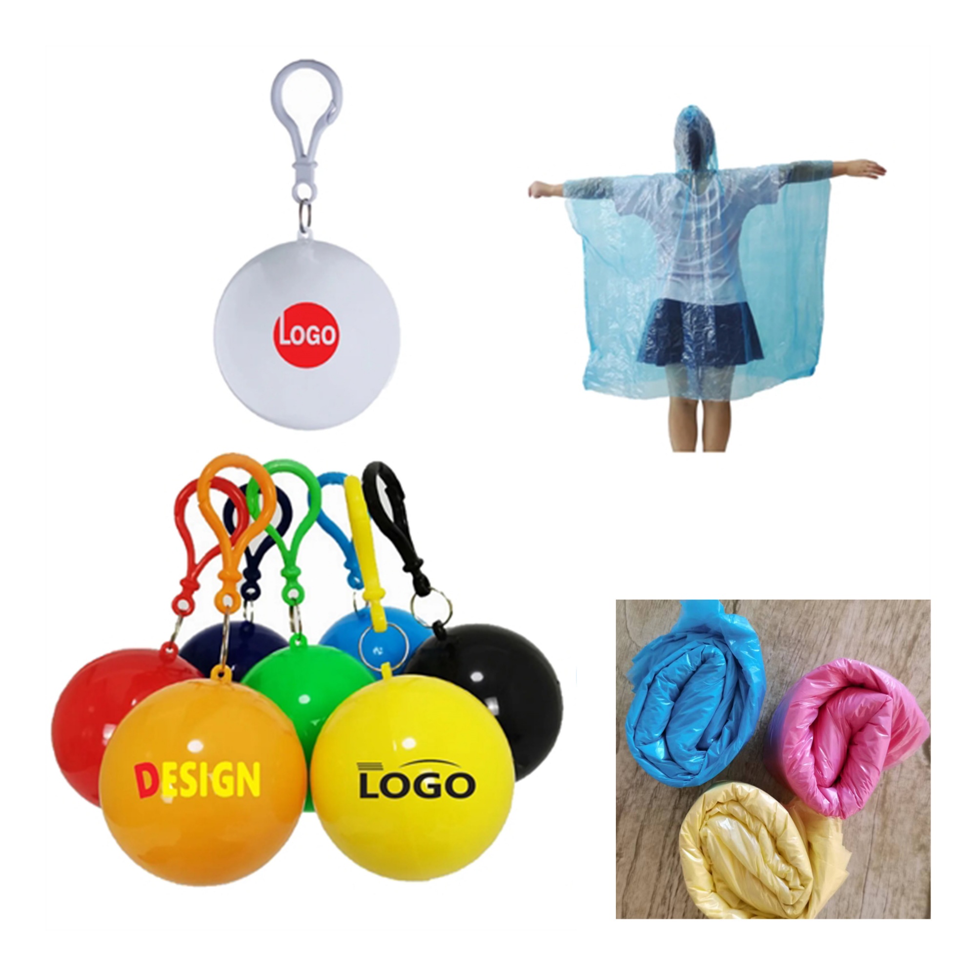Convenient Portable Disposable Emergency Raincoat in Ball Form 2