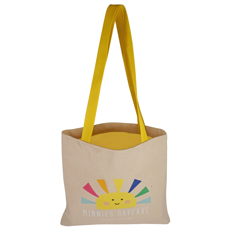 Flat Cotton Tote, with Poly Handles, Nylon Liner, custom tote bag with logo imprint 4
