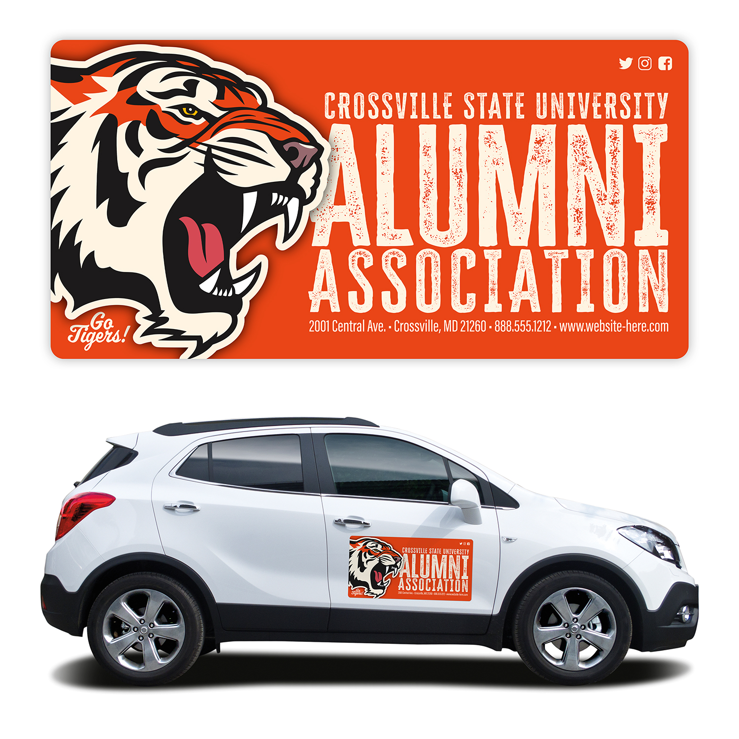 School Magnetic Car/Truck/Auto/Vehicle Signs - 24x12 Round Corners 1