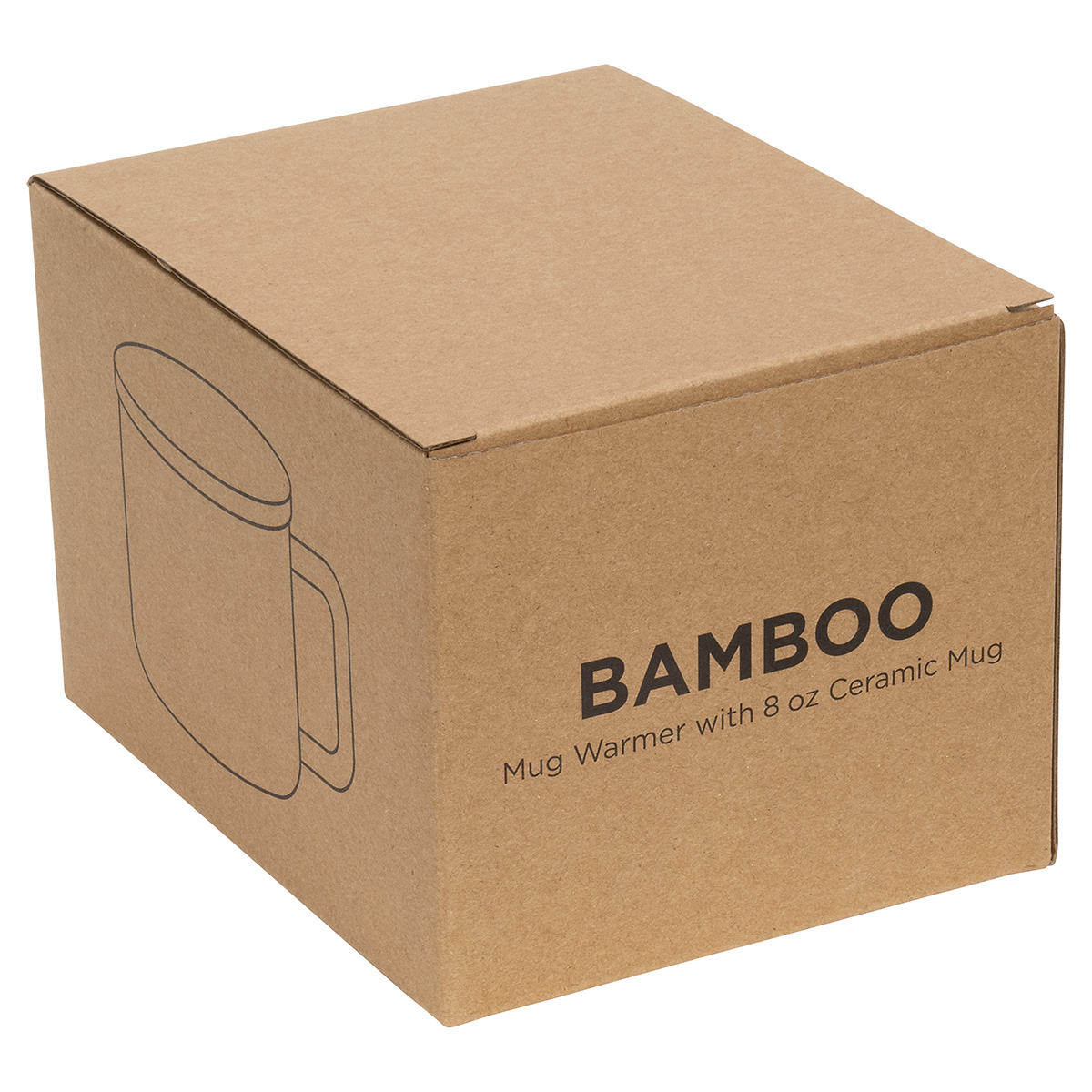 Bamboo Mug Warmer with 8 oz Ceramic Mug 1