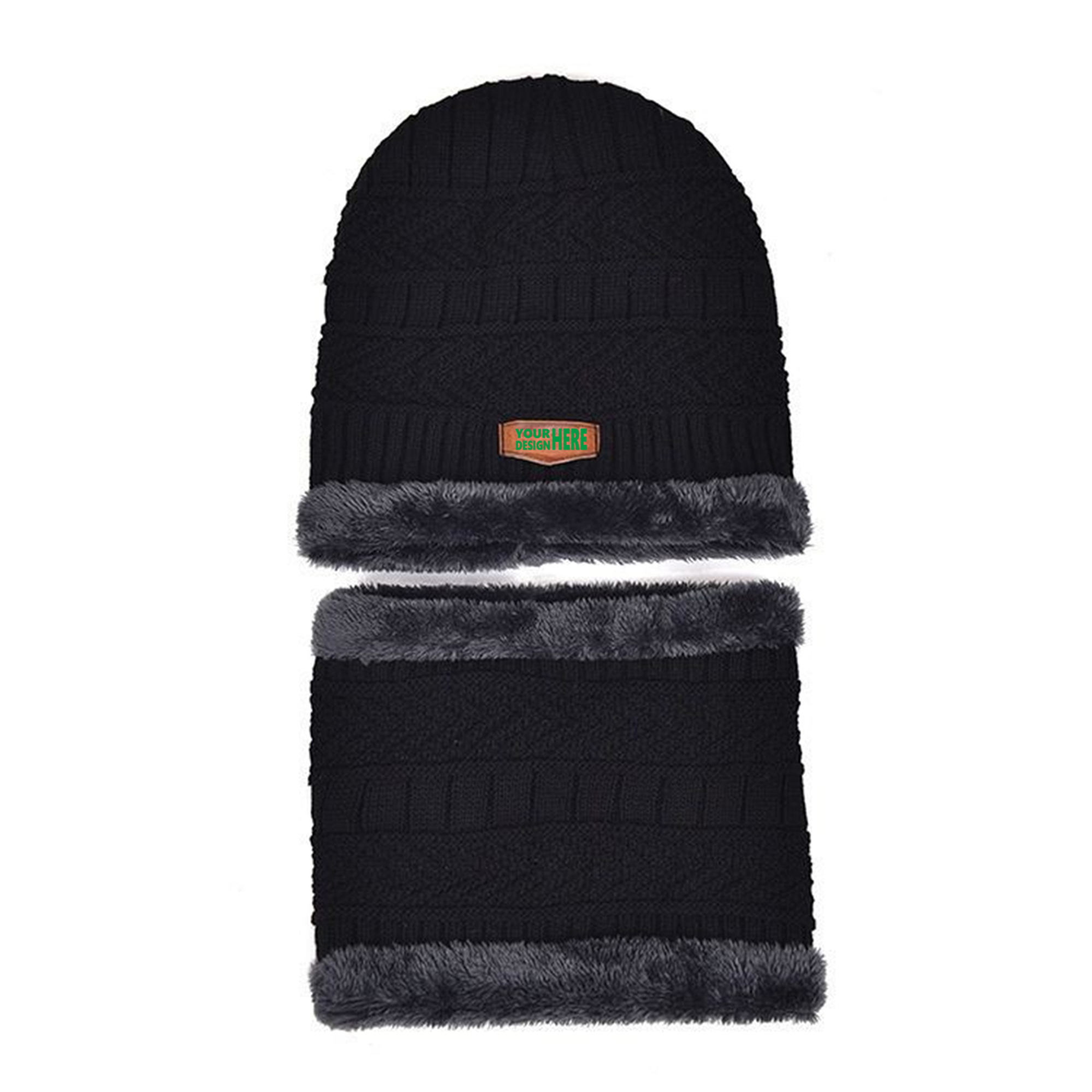 MOQ50 Personalized Winter Knit Beanie Warm Fleece Lined Hat 2