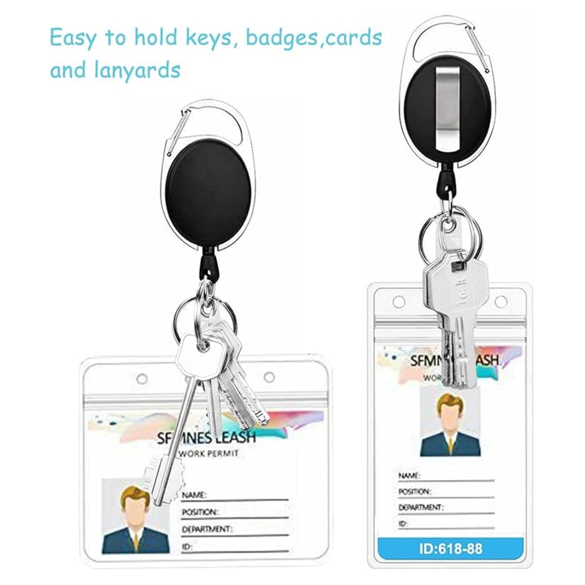 ID Badge Holder With Retractable Badge Reel 4