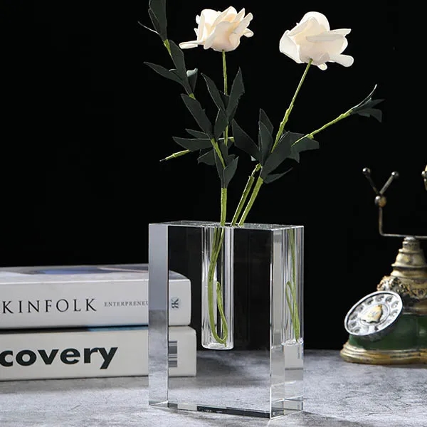 Rectangle 6" Optical Crystal Bud Vase 3