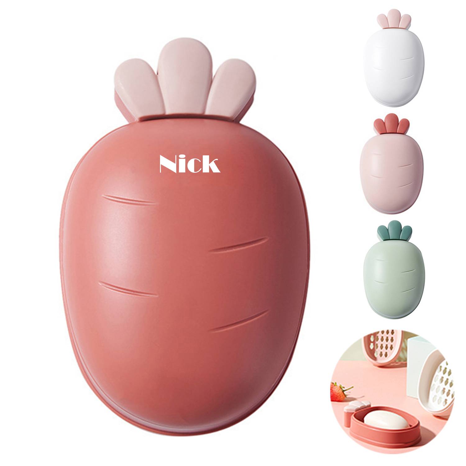 Soap Box with Lid Creative Carrot Drainer 10