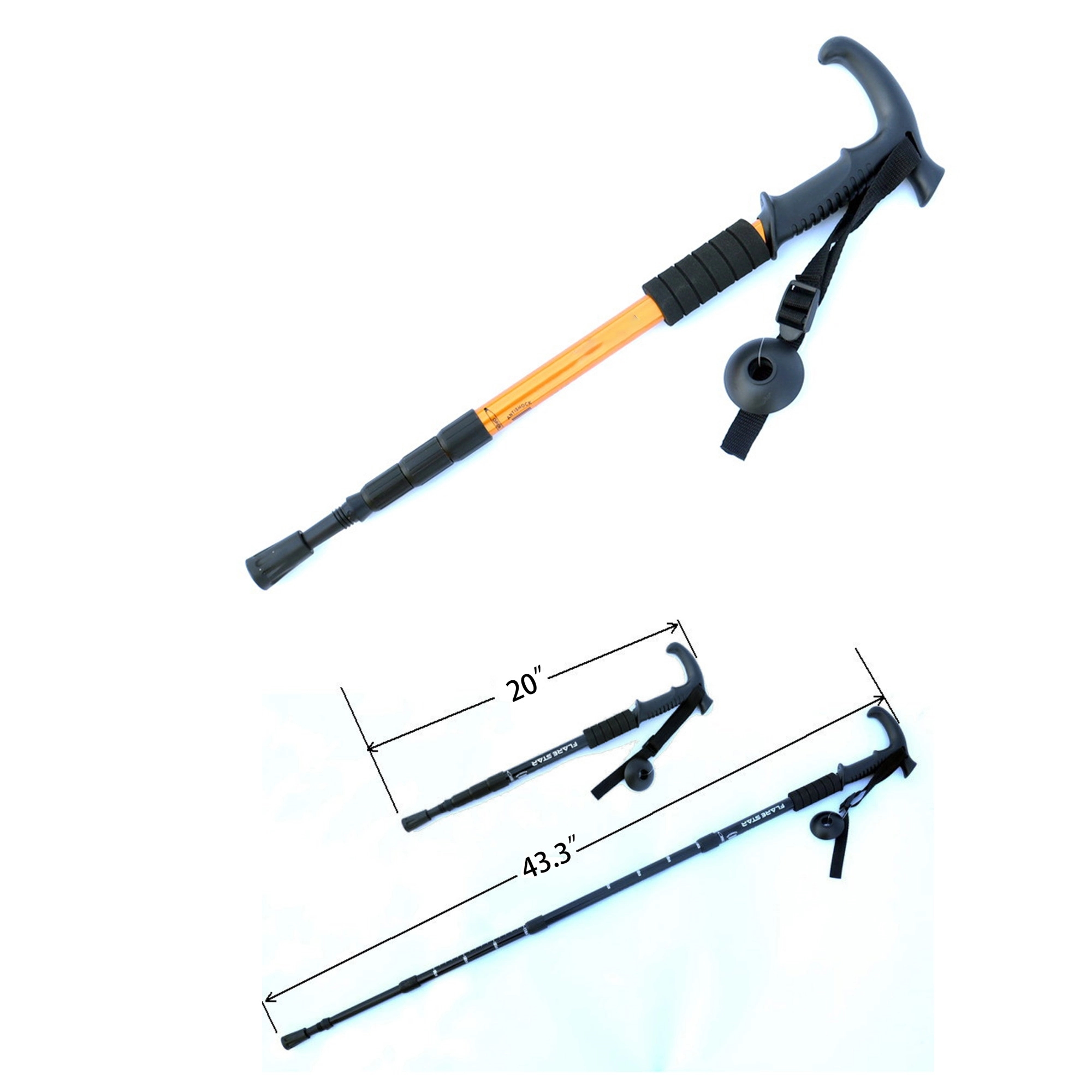 4 section T handle Walking Sticks For Hiking 8