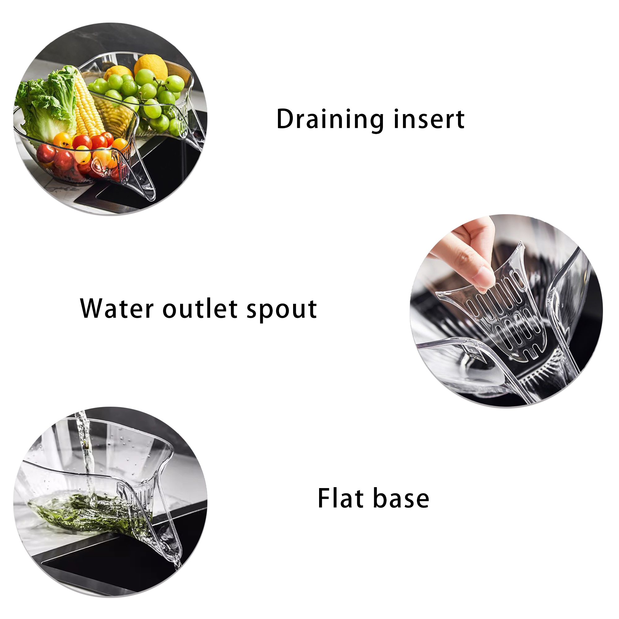 Household Rice Washing and Vegetable Draining Basket 3