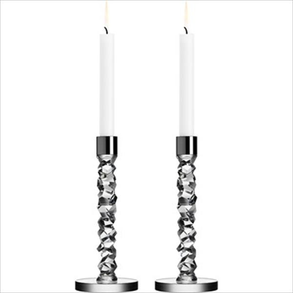 CARAT CANDLESTICK SILVER MEDIUM 2-PACK 1