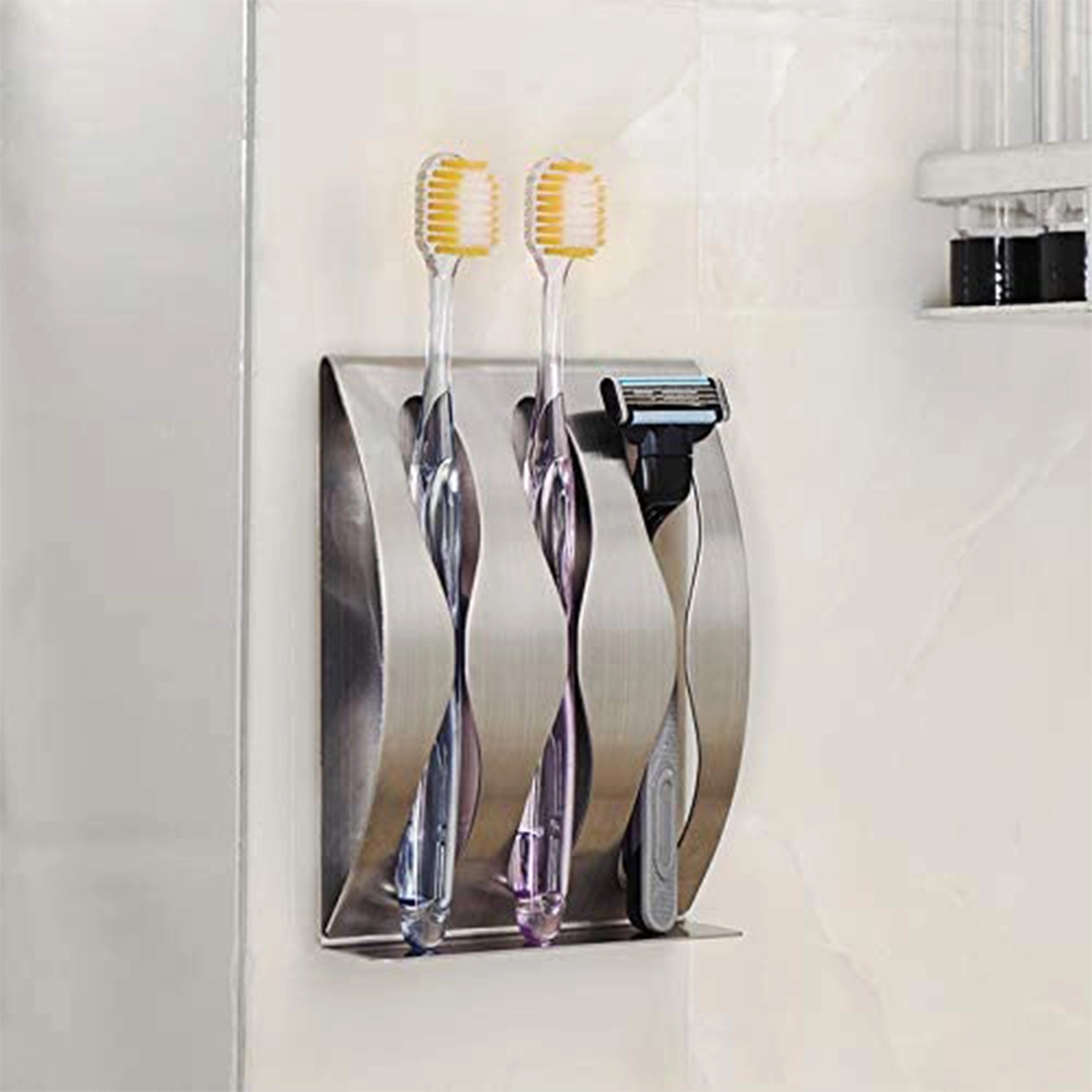 3-Hole Wall-Mounted Toothbrush Holder 7