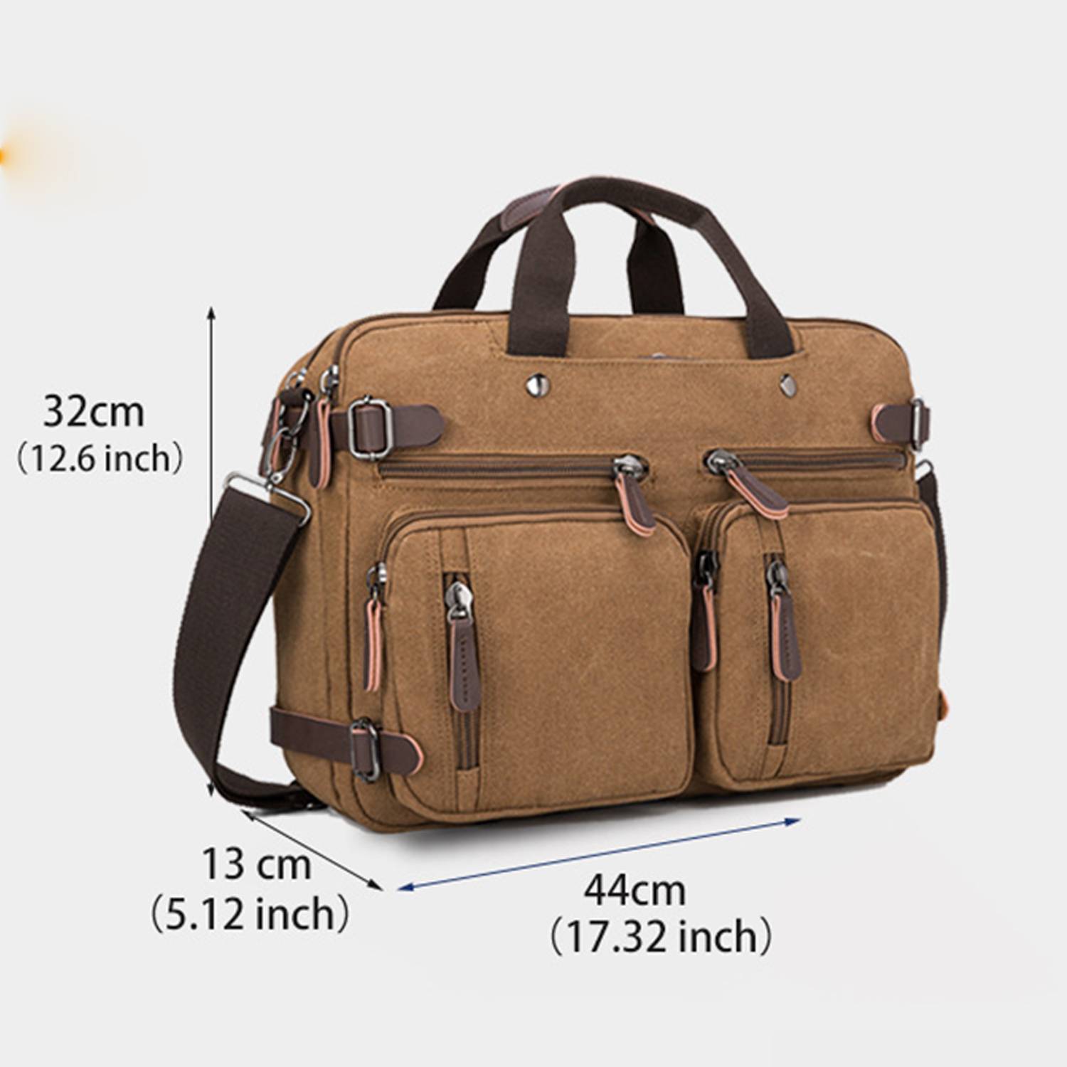 Laptop Tote Bag 3 in 1 Convertible Messenger Briefcase 9