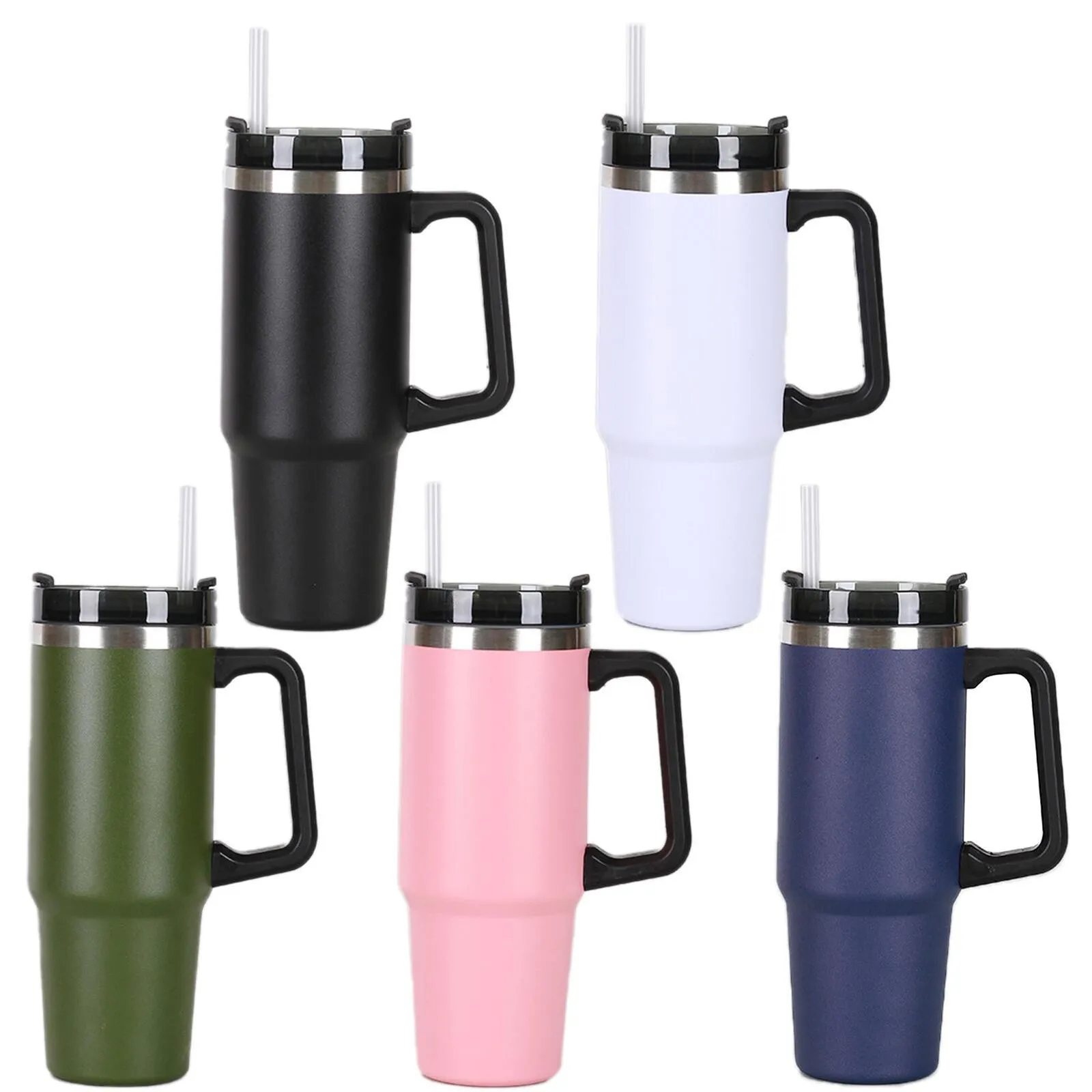30oz.Tumbler With Handle Straw Lid 12