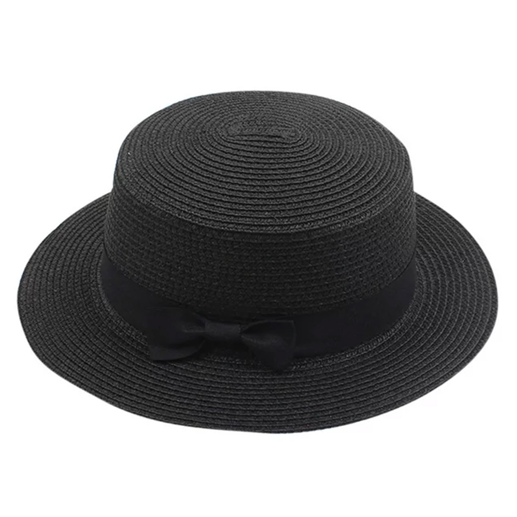 Summer Bow Tie Straw Visor Sun Hat 14