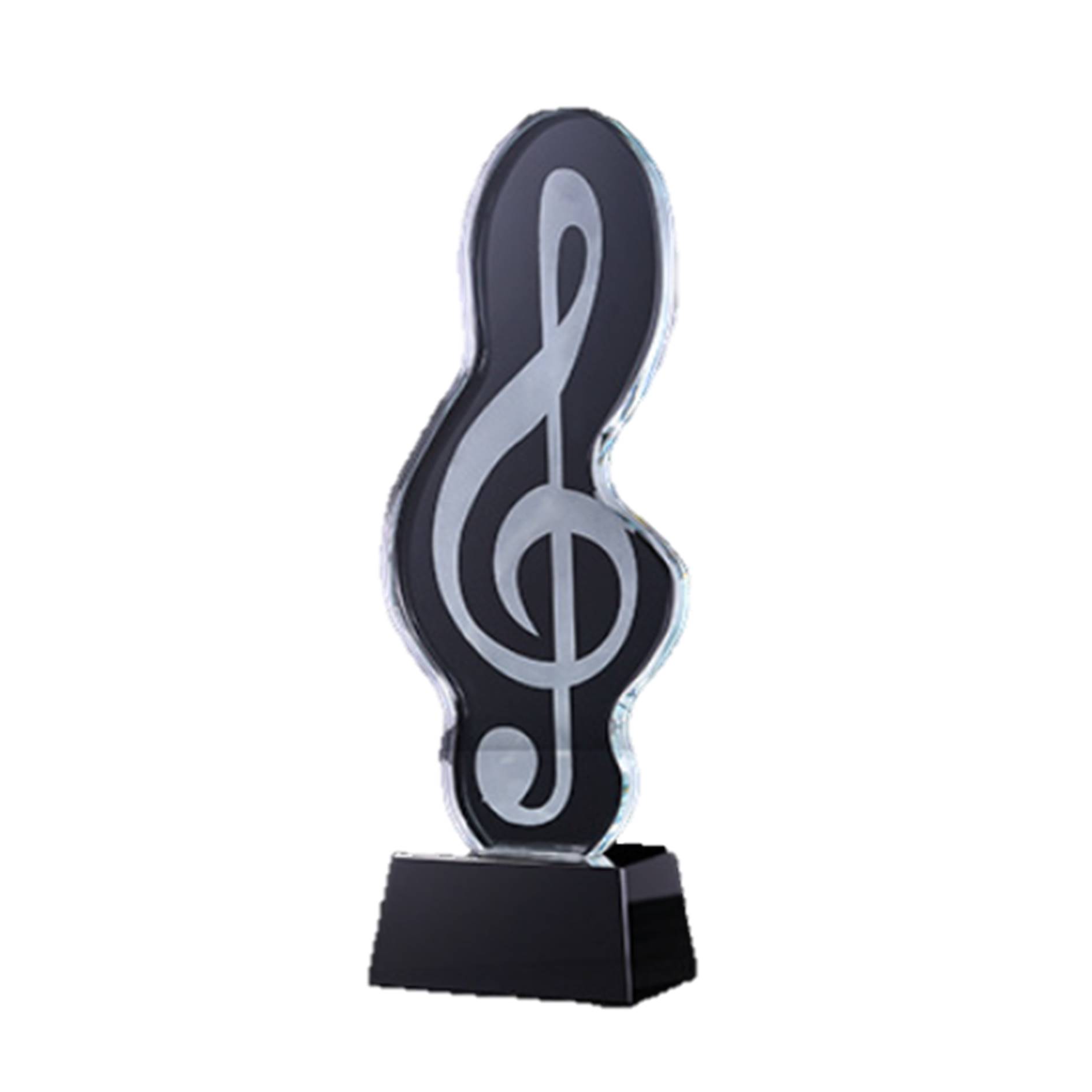 Music Notes Shape Crystal Trophy With Base 2