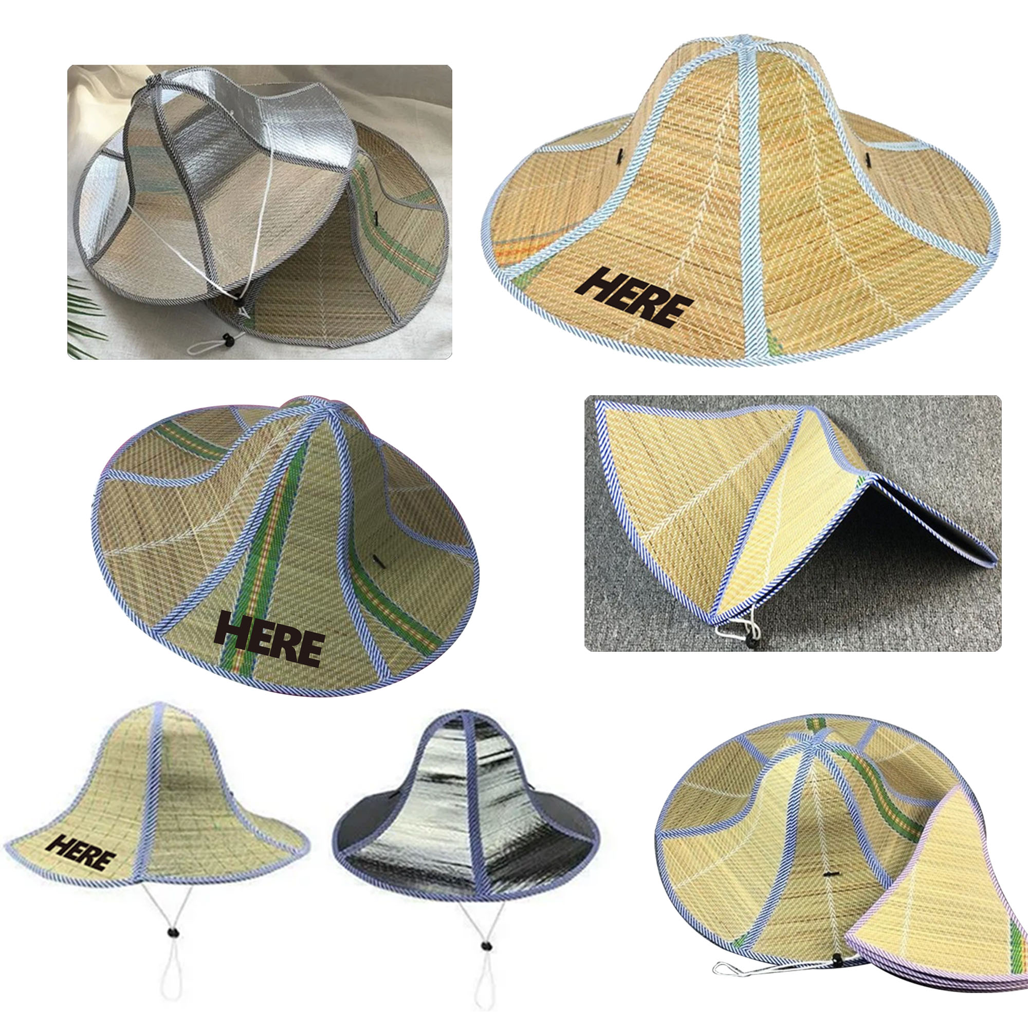 MOQ100 Foldable Straw Hat Made From Wheat Stalks 1