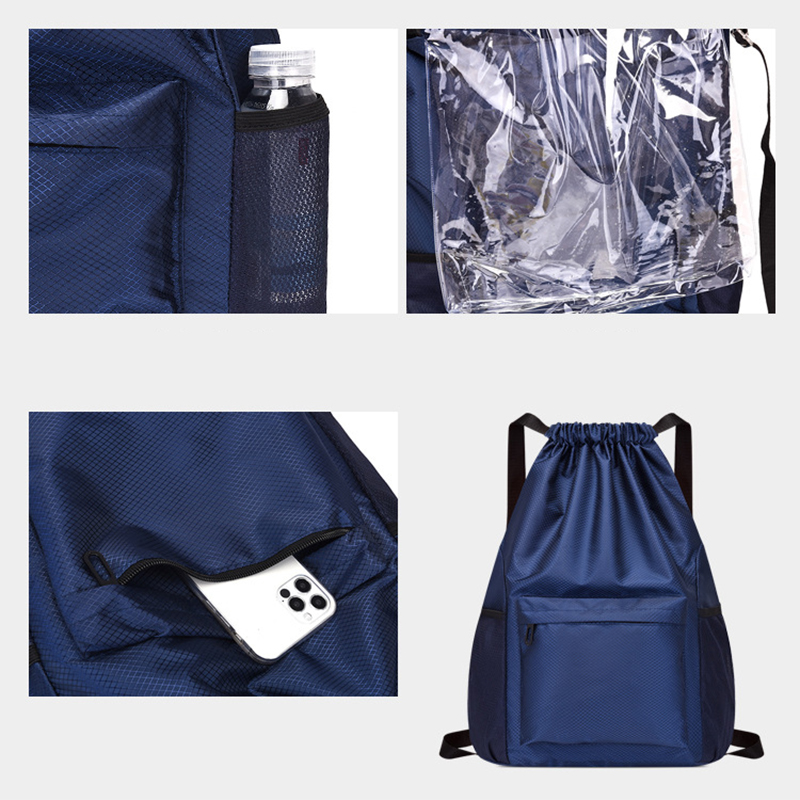 Large Sports Drawstring Backpack w/Waterproof Folder 27