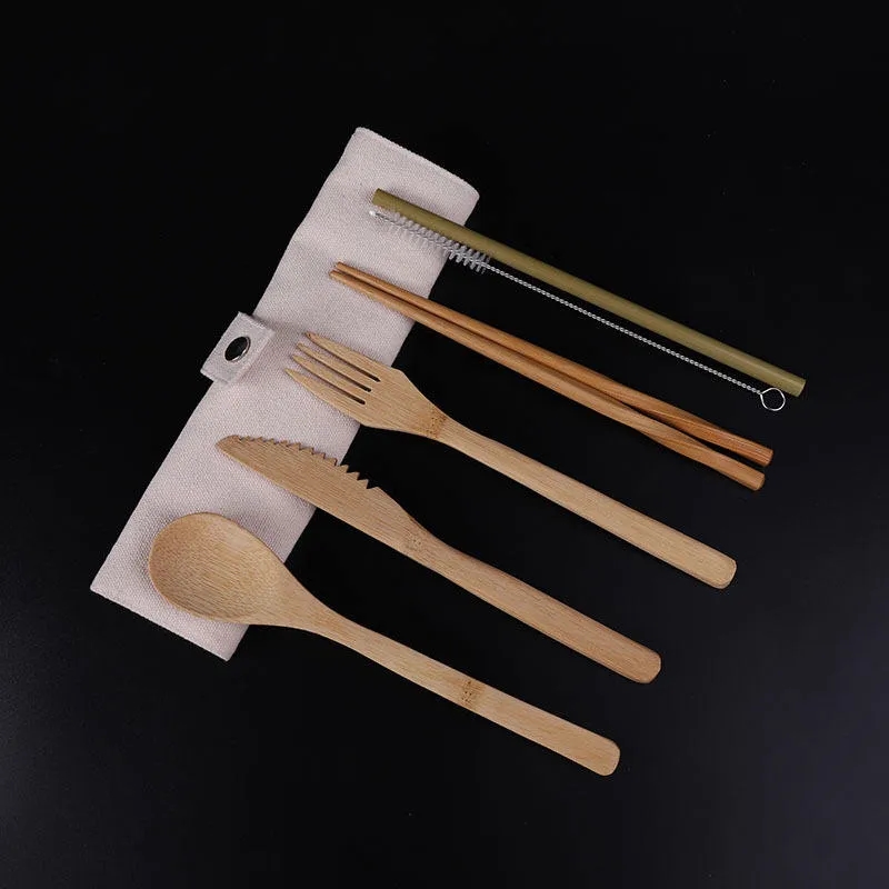 Bamboo Portable Cutlery Set 4