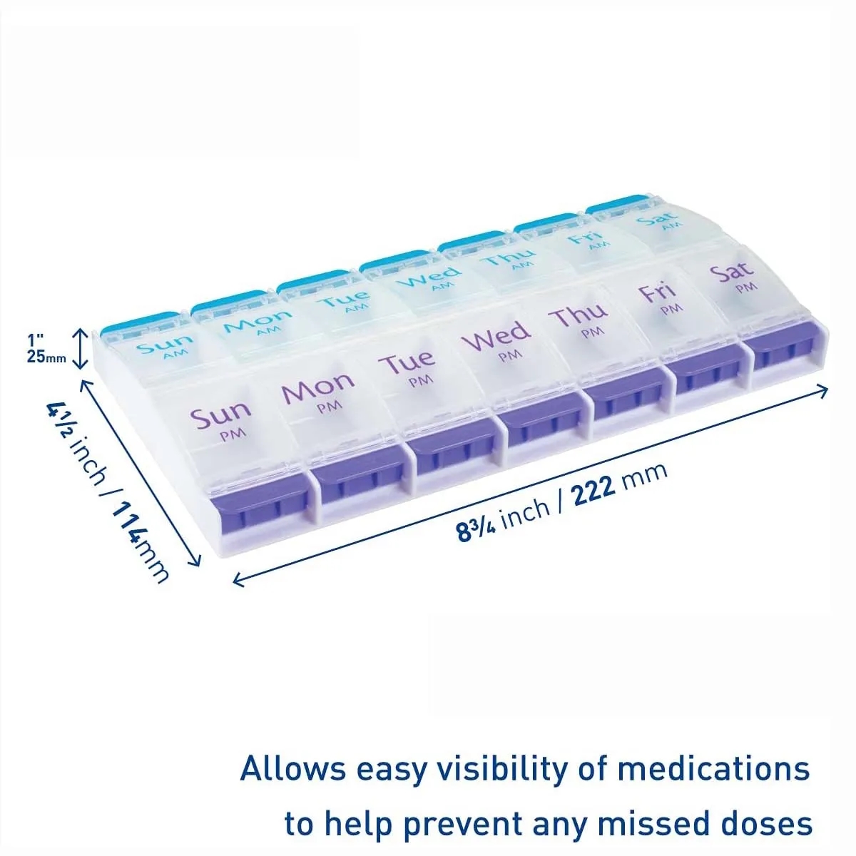 Push Button Pill Case Medicine Planner Vitamin Organizer 7