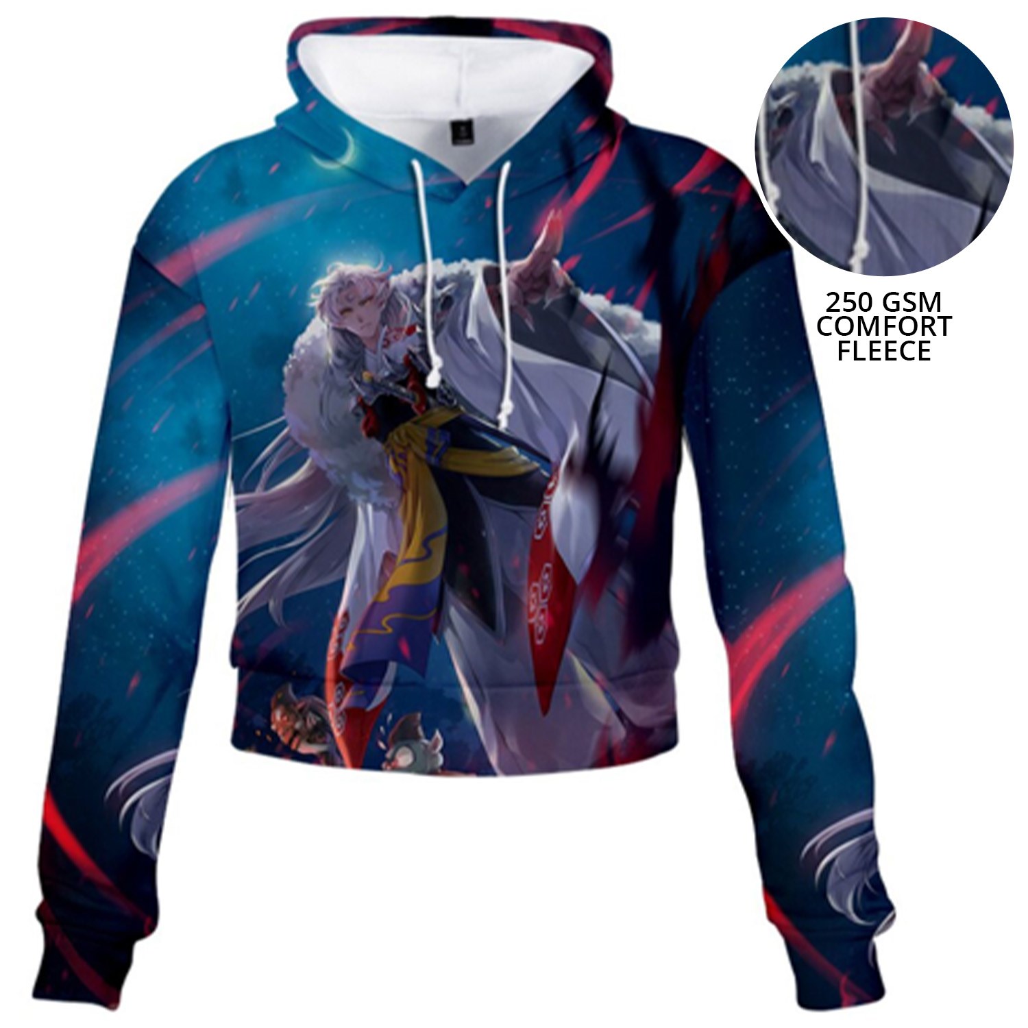 Women's 250 GSM Comfort Fleece Sublimation Midriff Hoodie 4