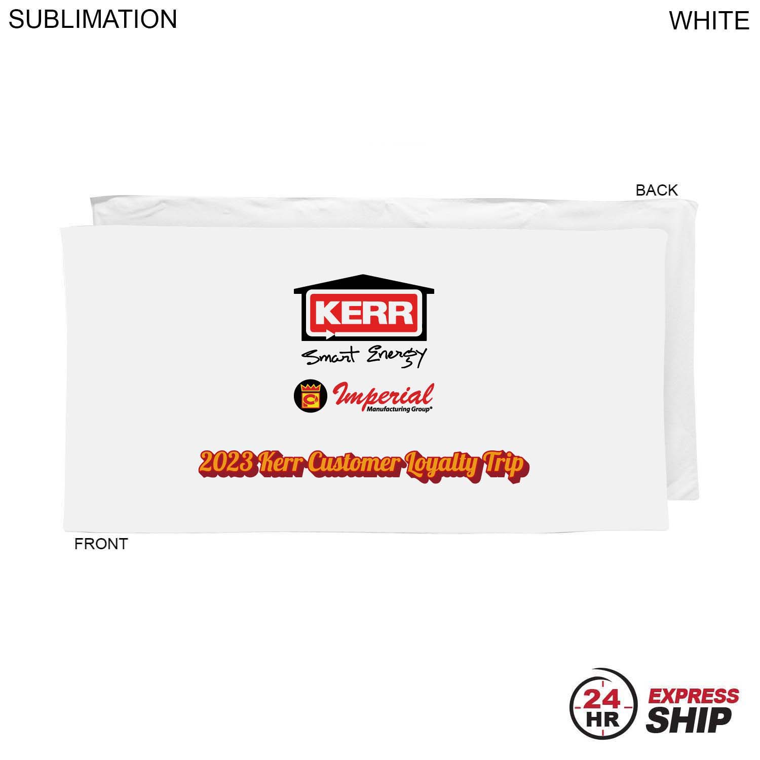 24 Hr Express Ship - Heaviest weight, Plush Velour Terry White Beach Towel, 30x60, Sublimated 5