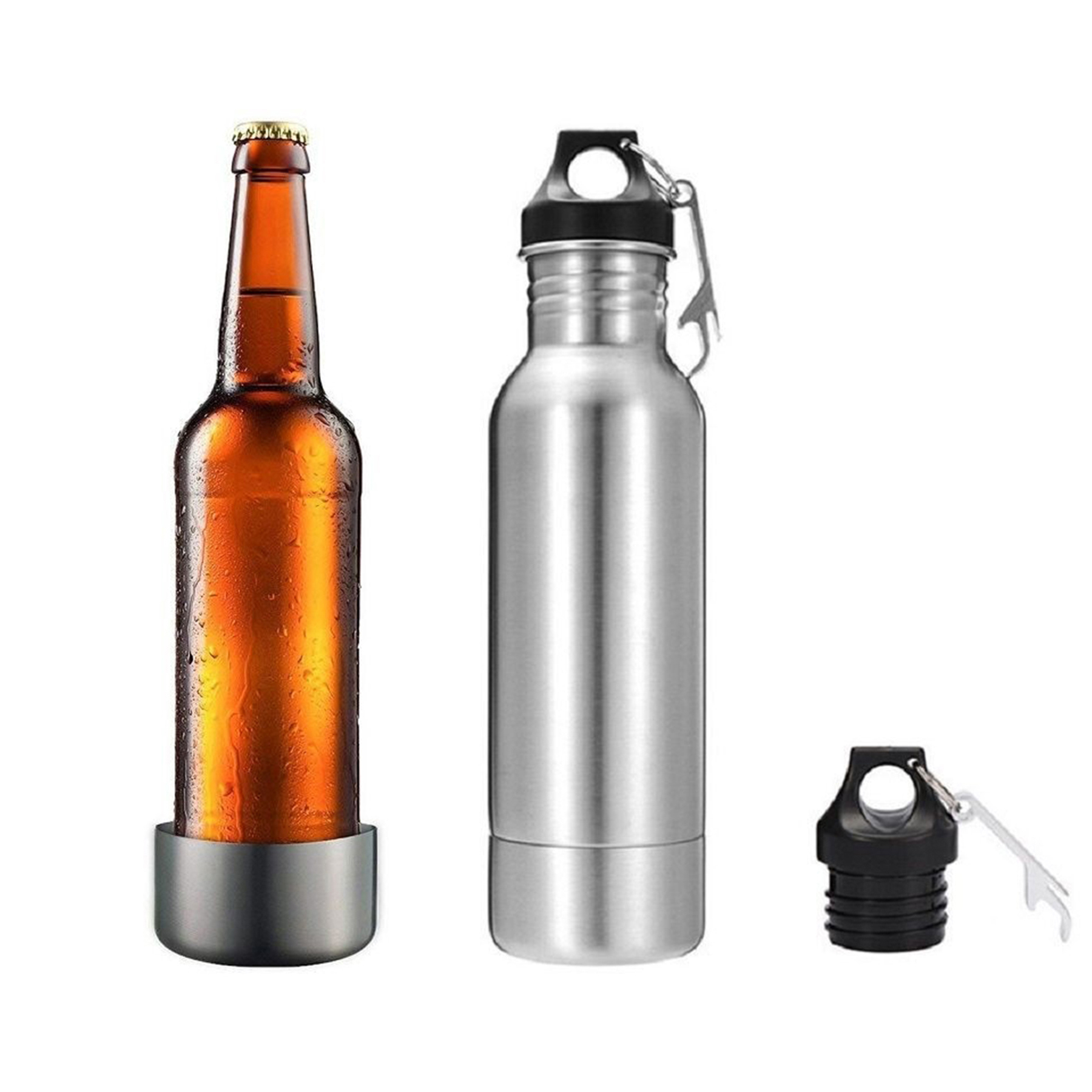 12oz Steel Insulator Resealing Beer Bottle Holder 4
