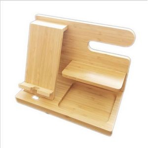 Multifunctional Wooden Wood Bamboo Desk Dock Station 3