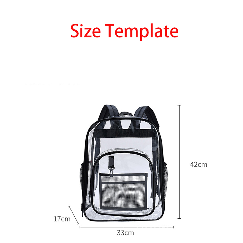 Large Heavy Duty Clear See Through Backpack 13
