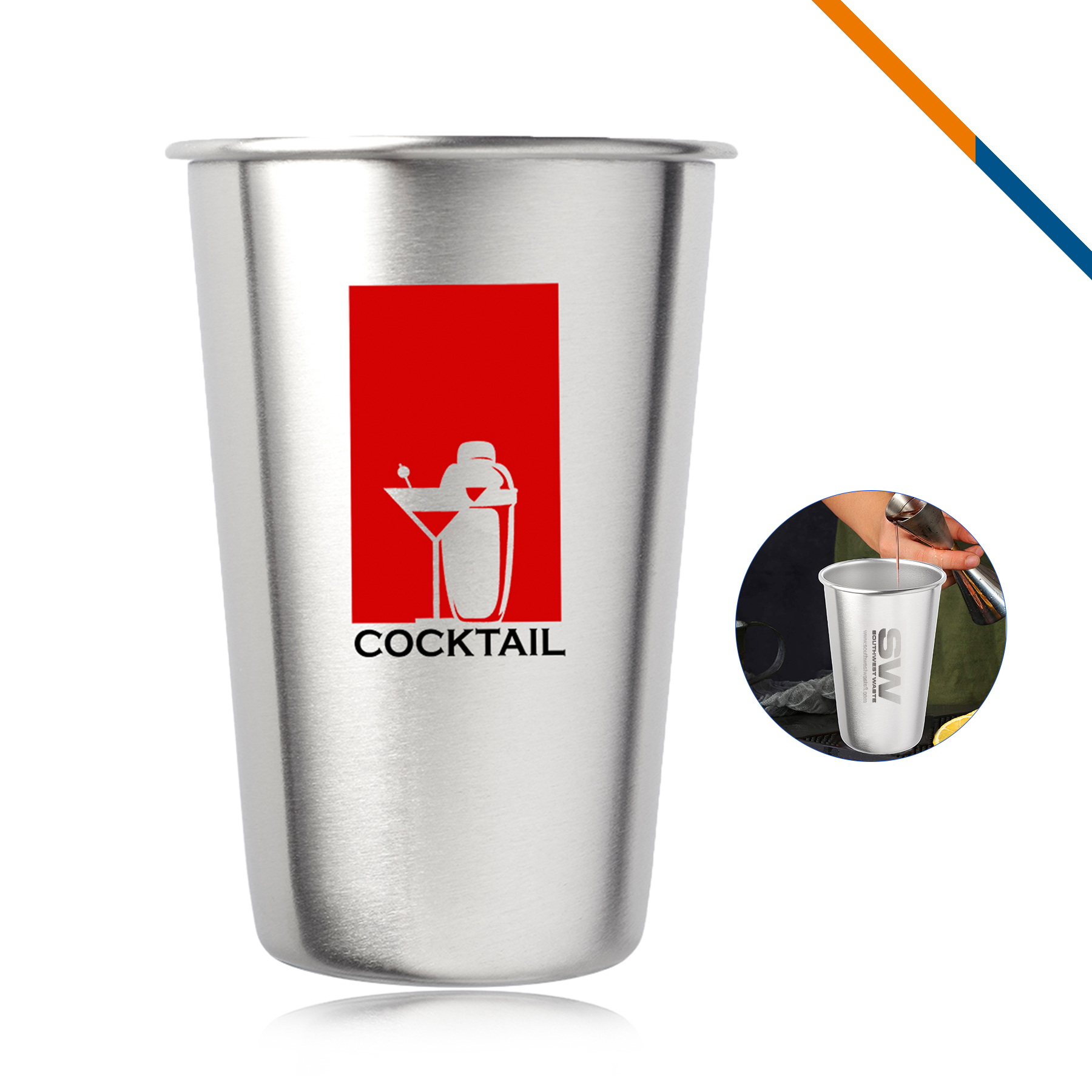 Relic Stainless Steel Mixing Glasses - 16 OZ. 2