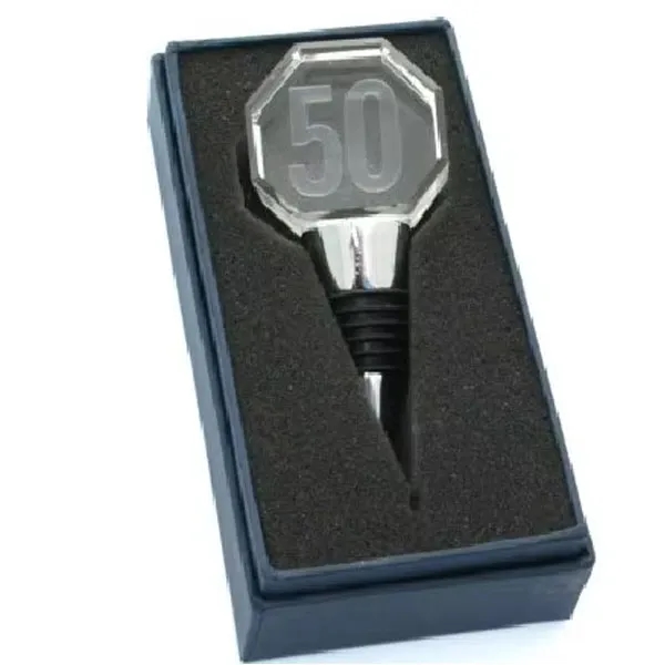 Crystal Octangon Shaped Wine Stopper 3