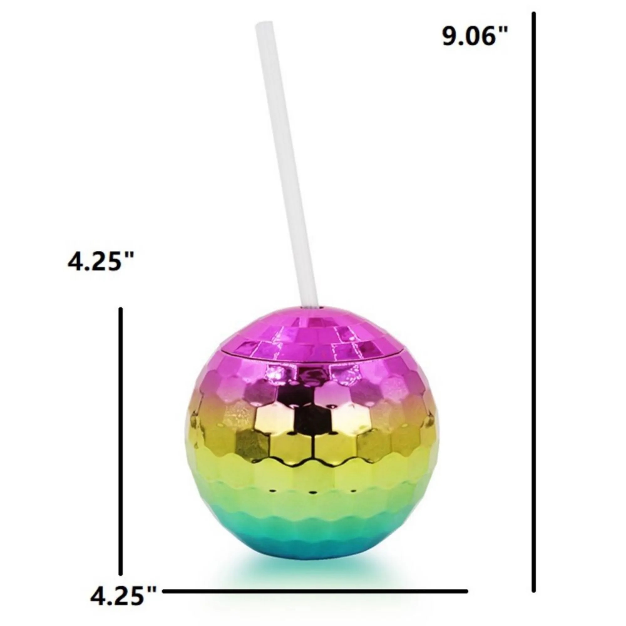 20 OZ Colorful Disco Ball Cup With Straw 2