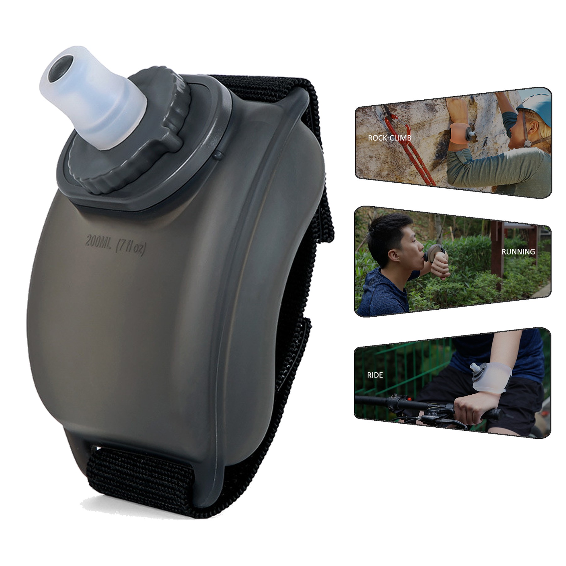 7oz Food-Grade Silicone Wrist Water Bottle 3