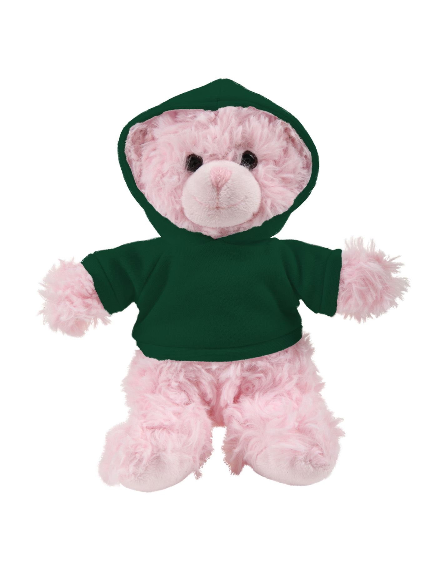 soft plush  Pink Curly Sitting Bear with hoodie 13