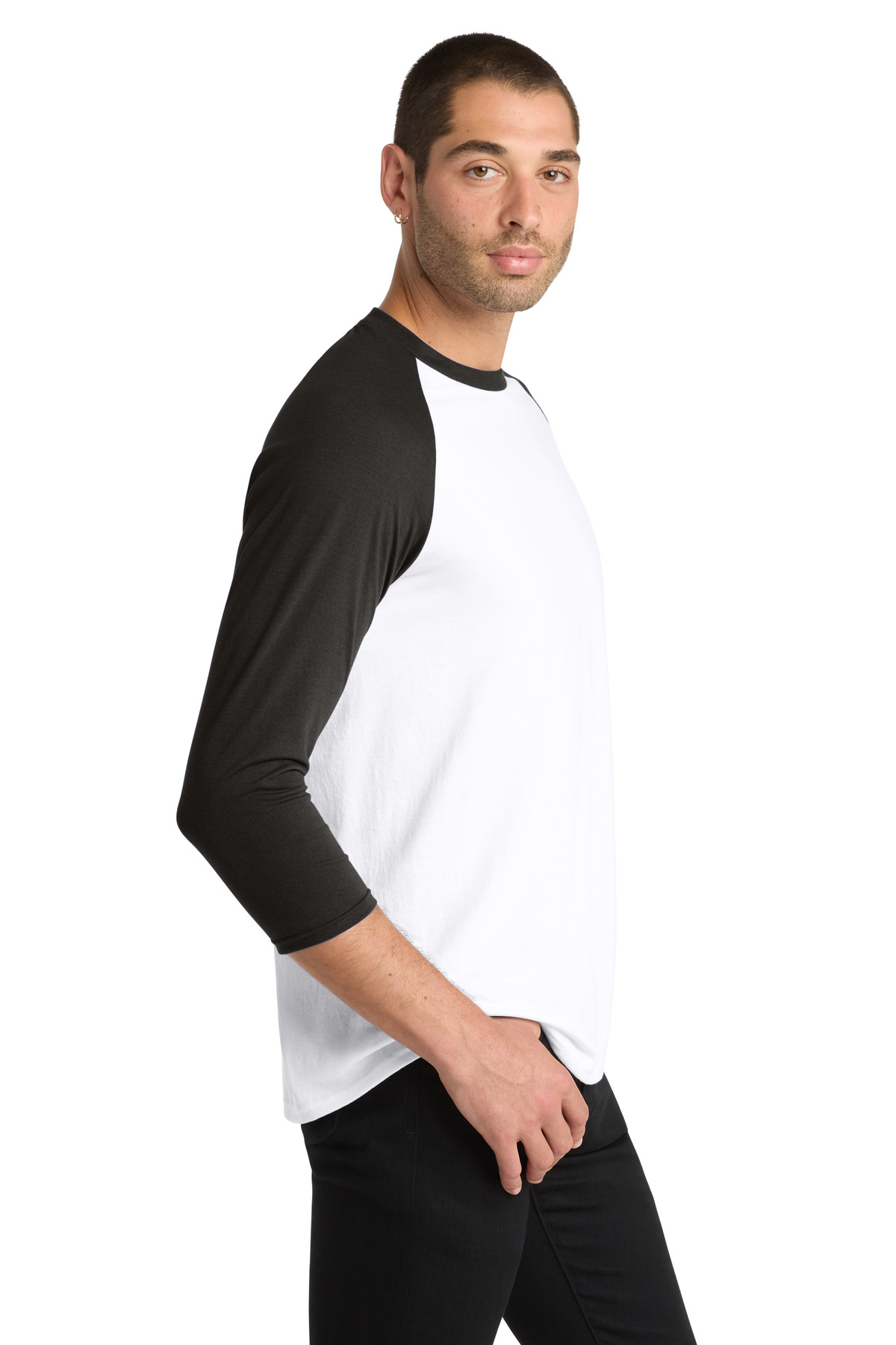 District Perfect Tri 3/4-Sleeve Raglan. DM136 51