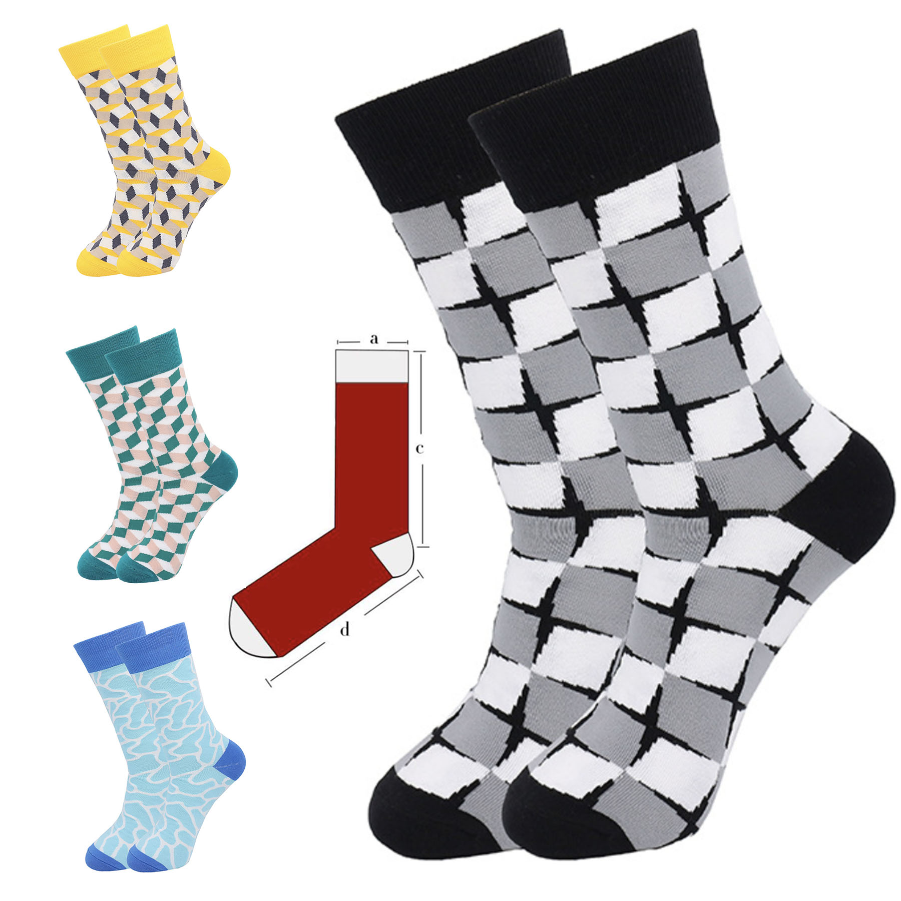 Custom Cotton Jacquard Comfort Mid-Calf Socks 1