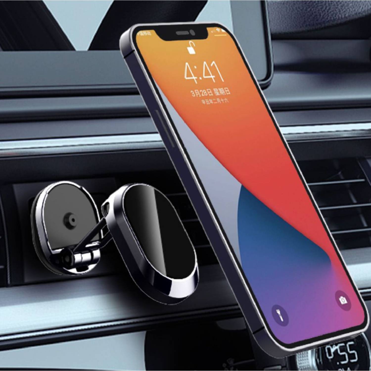 Foldable Magnetic Mini Car Phone Holder Mount 4
