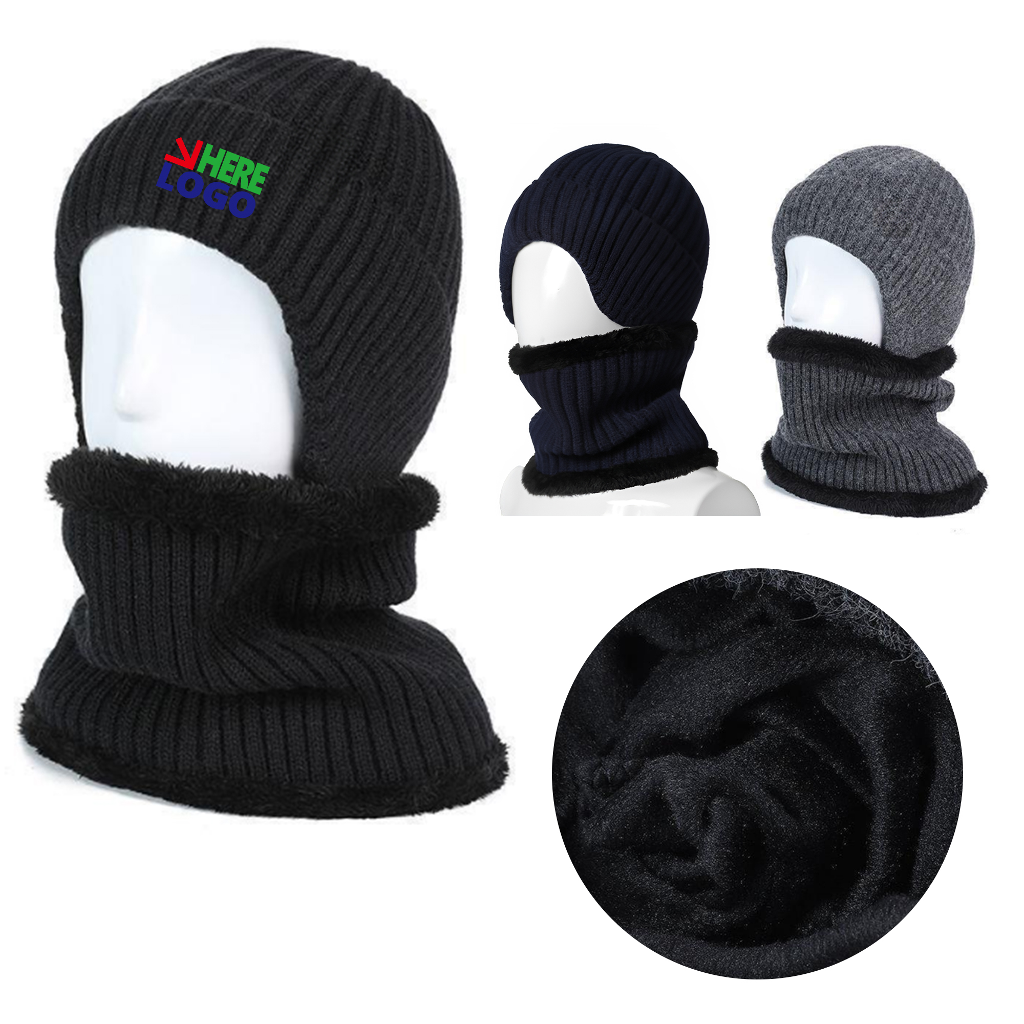 Versatile Winter Knitted Hat And Scarf Set 3
