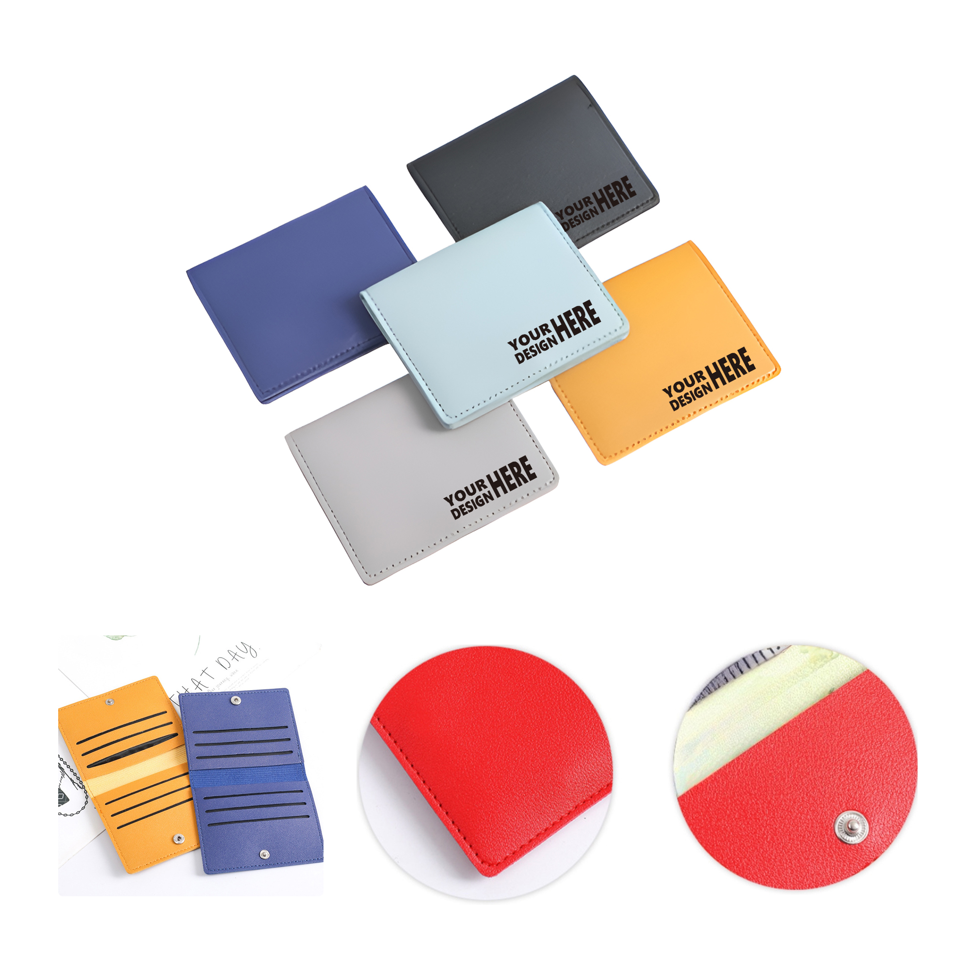 MOQ50 Slim Minimalist Card Holder Wallet With Custom Logo 2