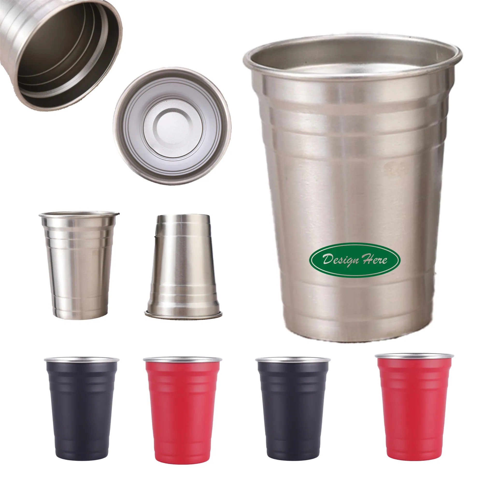 18 3/5 oz Single Tier Stainless Steel Pleated Beer Mug