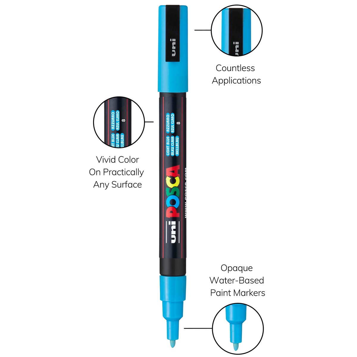 POSCA 8 Piece Soft Marker Set with Bag - Fine 38