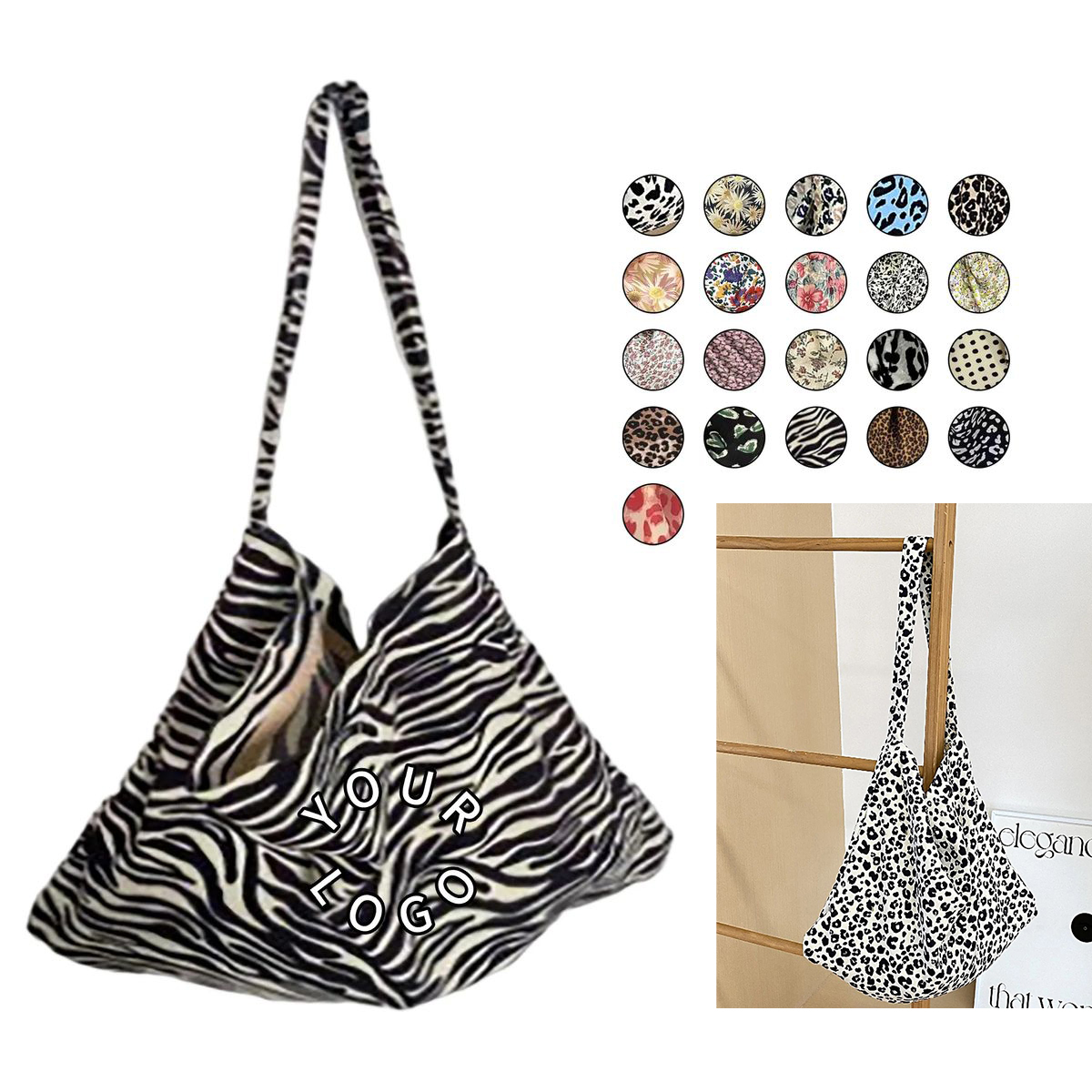 Foldable Canvas Tote with Shoulder Strap, custom tote bag with logo imprint 20