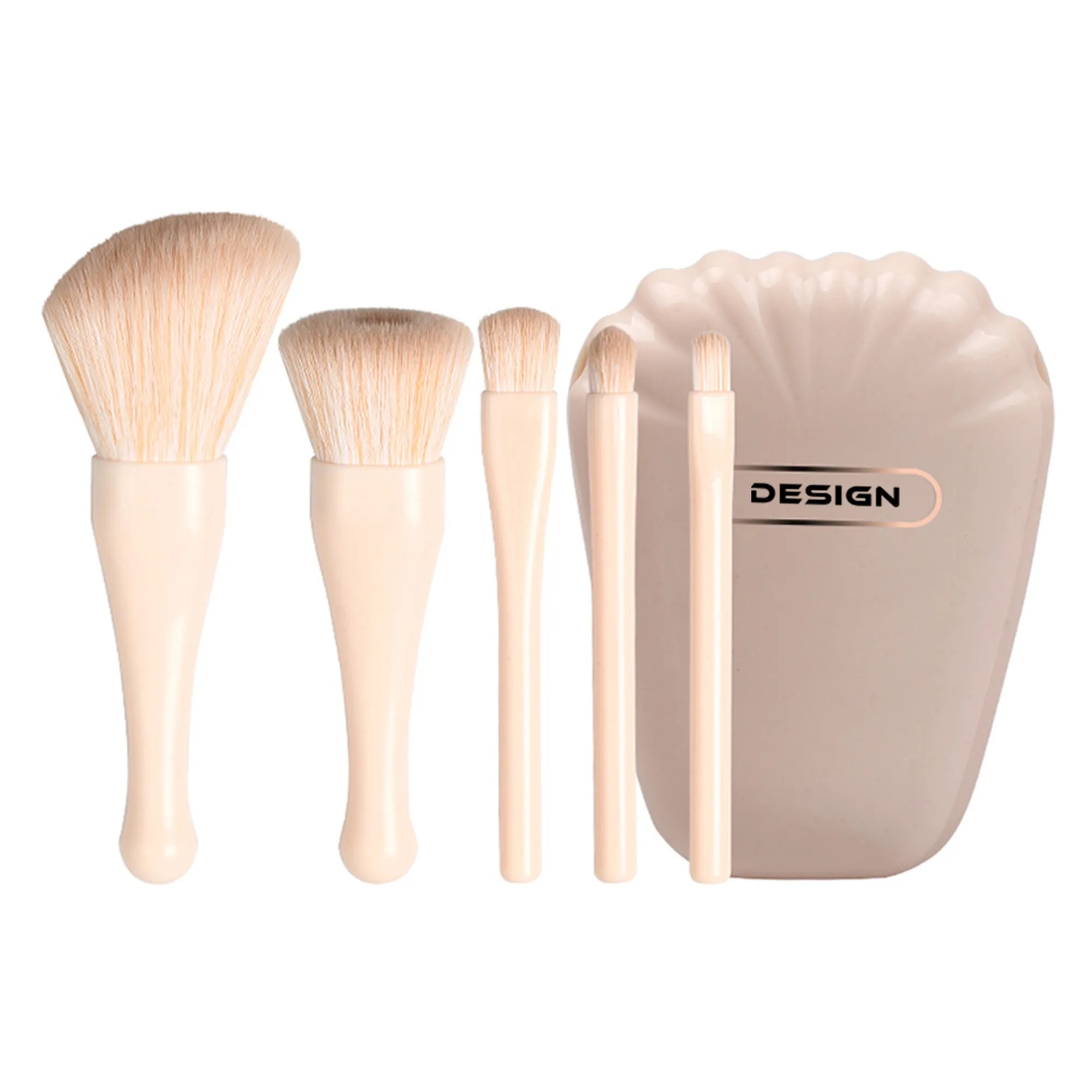 Portable Travel Makeup Brush Set With Mirror Case Kit Cute 4