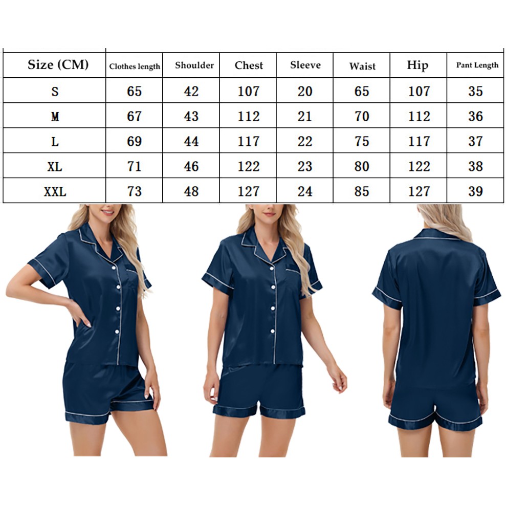 Women Silk Satin Pajamas Set 2