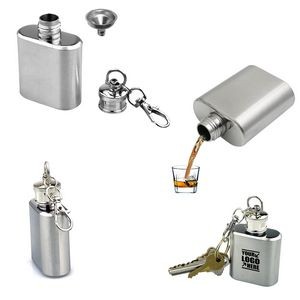1oz Stainless Steel Flask With Key Chain 6