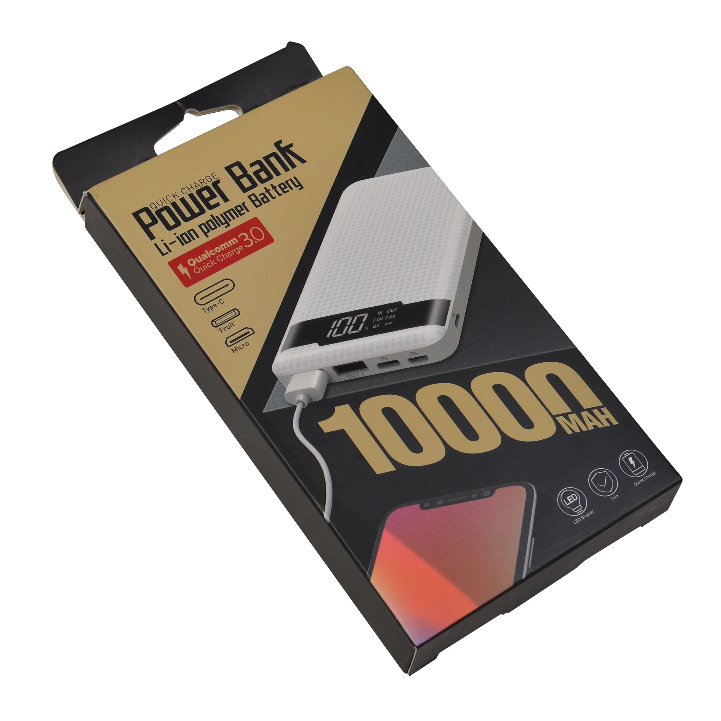 Portable Charger 10,000mAh Slim Power Bank with LCD display 6