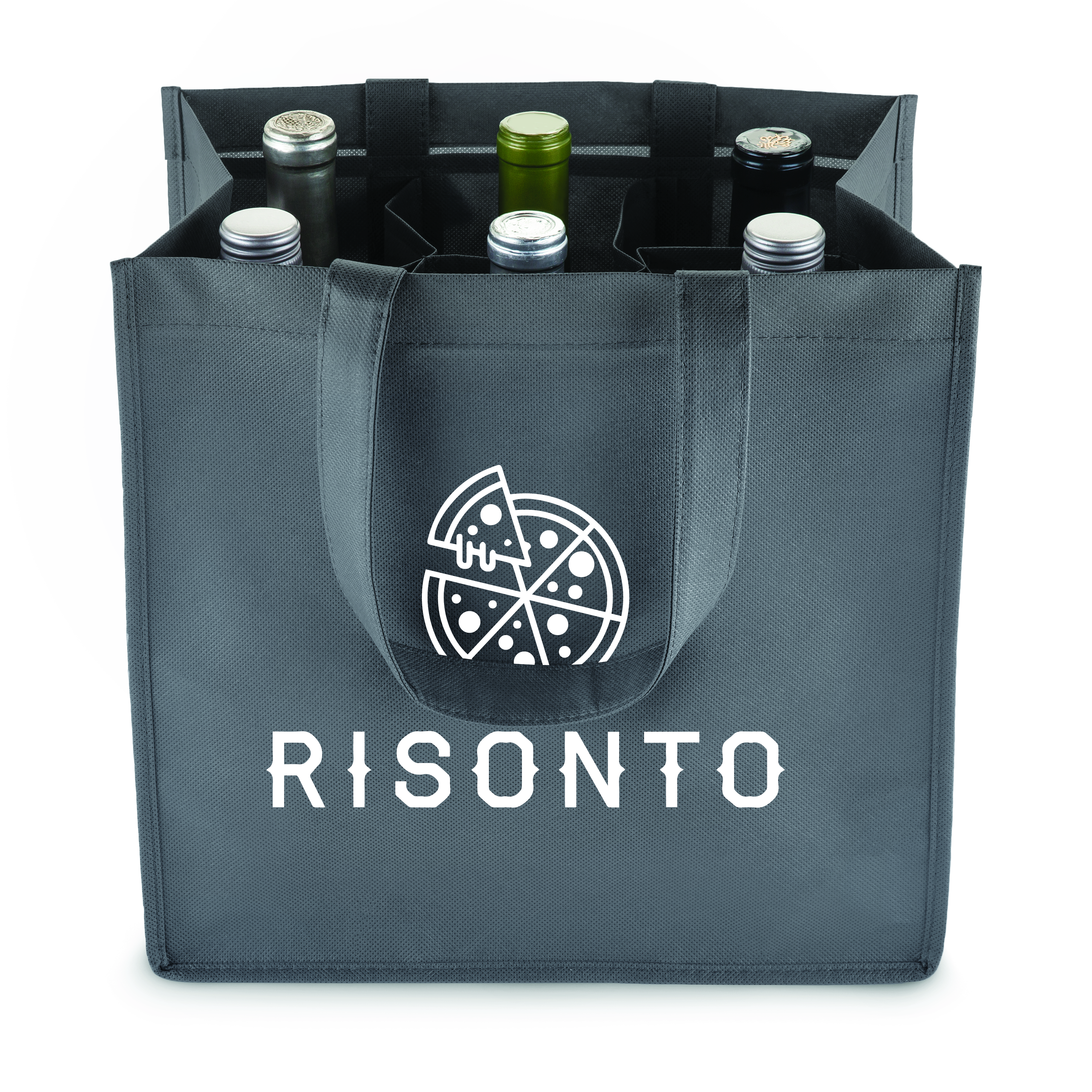 True® 6 Bottle Non-Woven Wine Tote 4