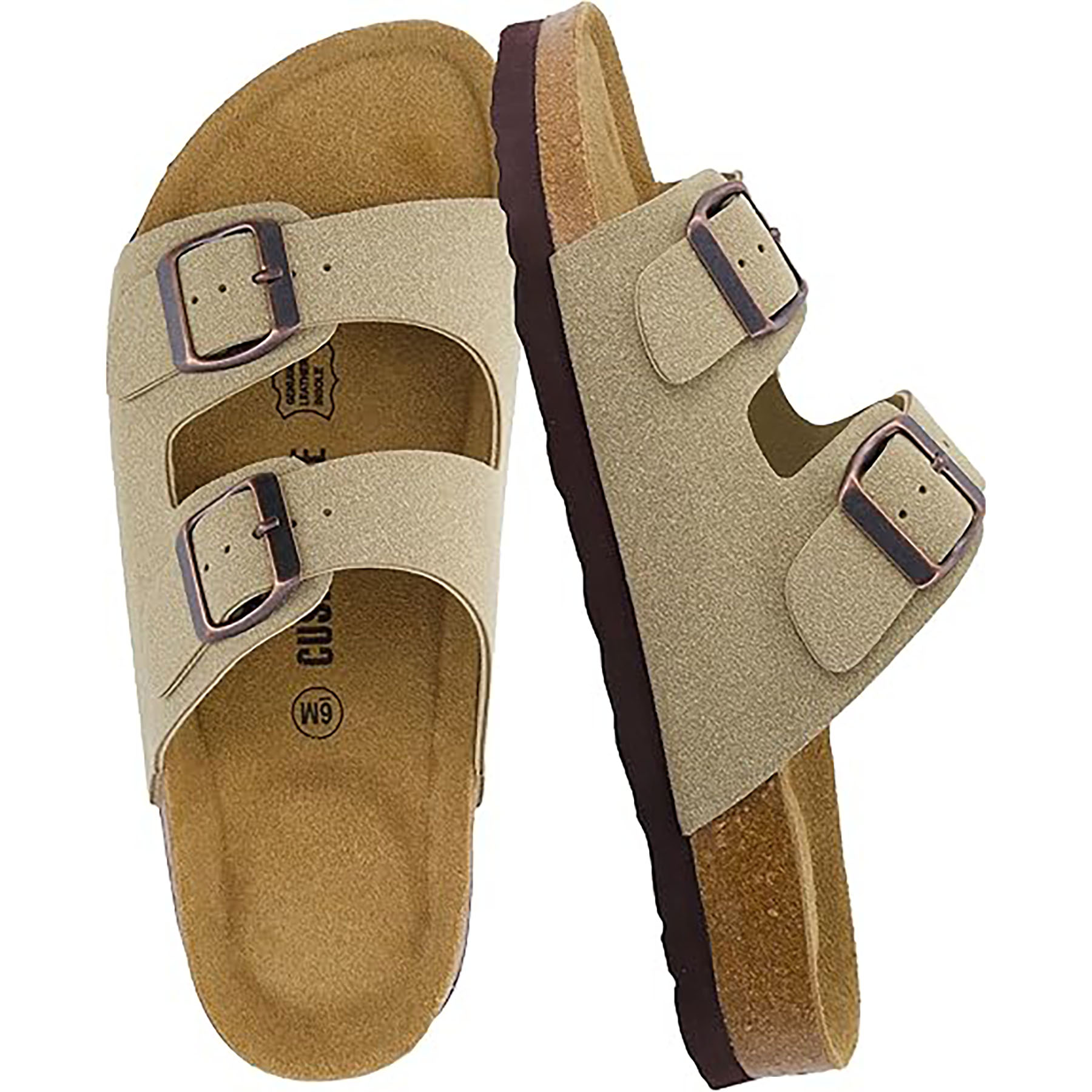 Button StyleSliding Design Soft Leather Shoe Bed Style Women Sandals 4