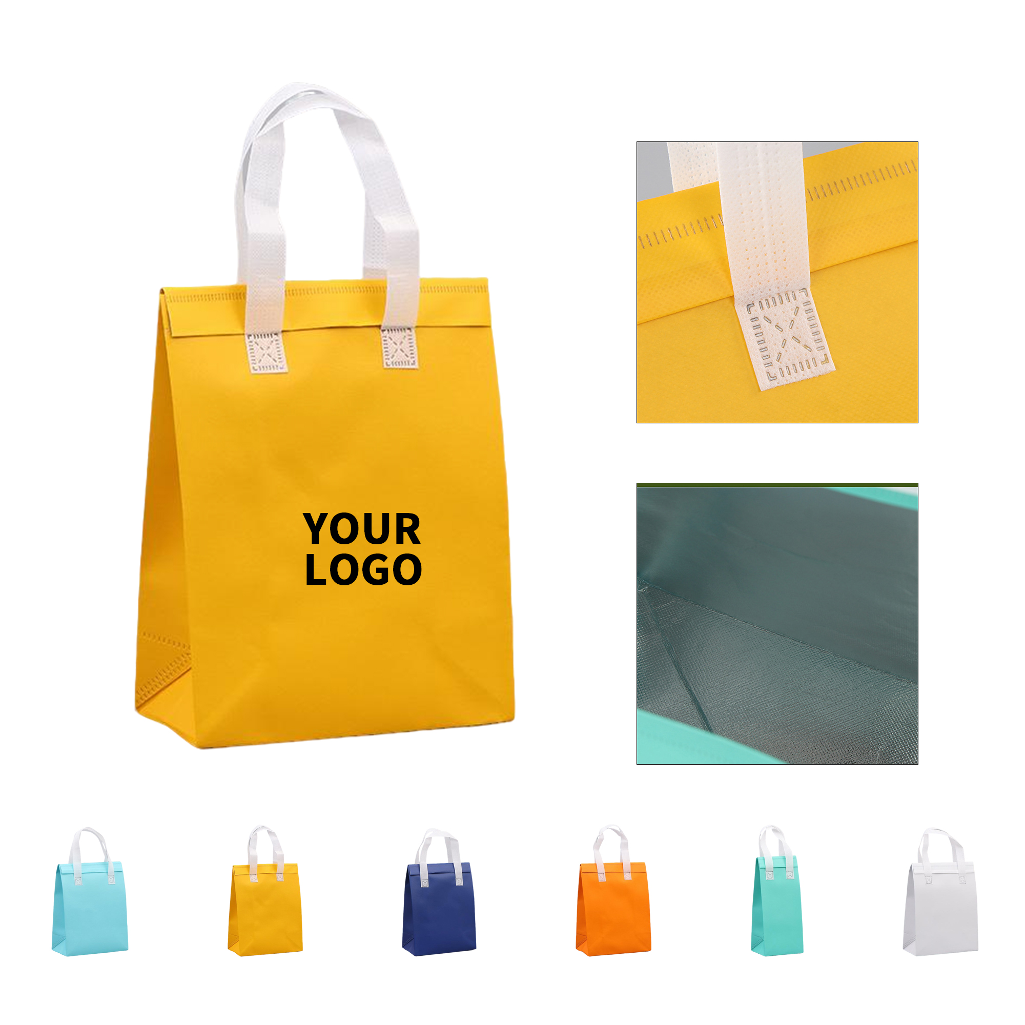 Insulated Non Woven Lunch Tote 9.4" x 5.9" x 10.2" With Zipper 2