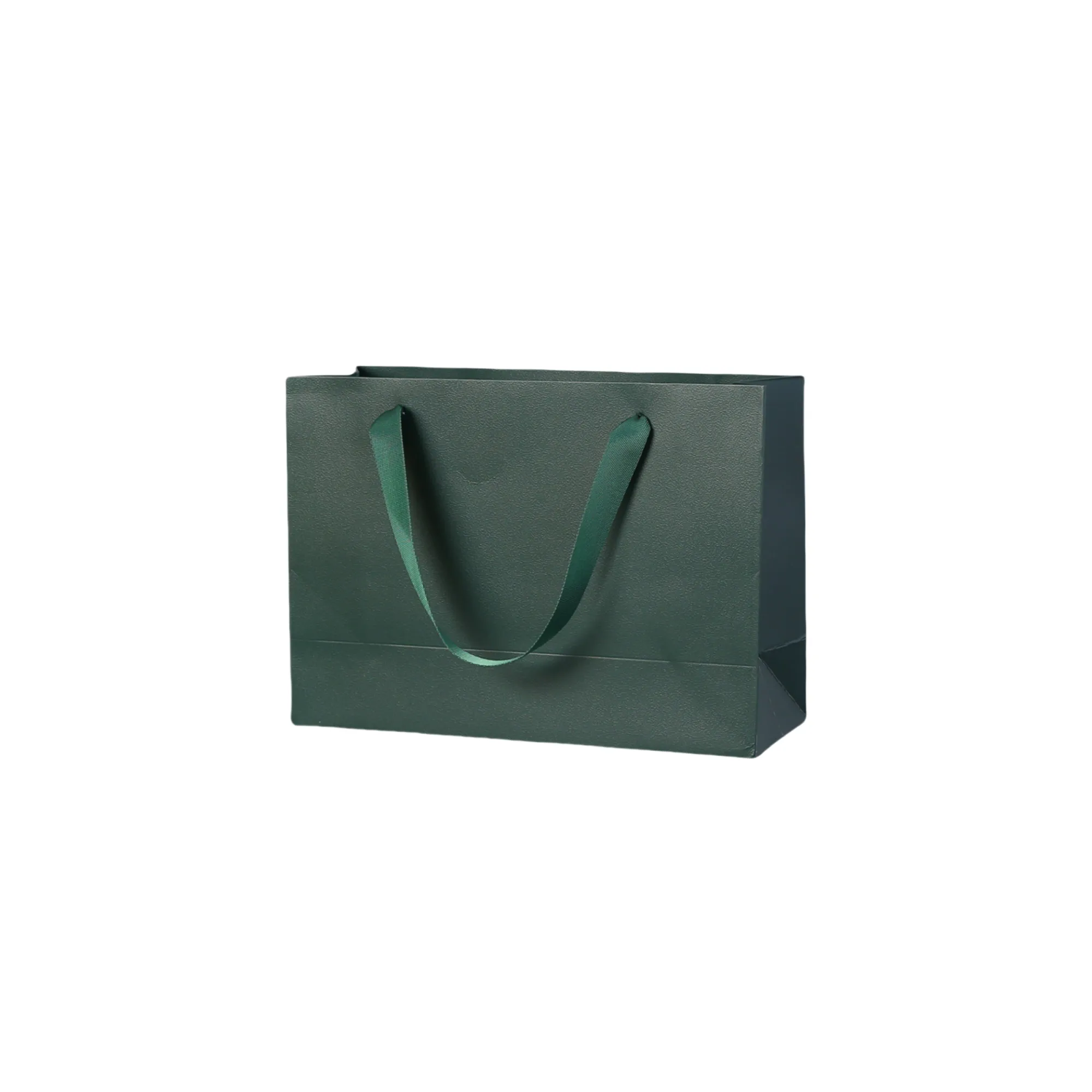 White Kraft Paper Shopping Bags with Ribbon Handles 4